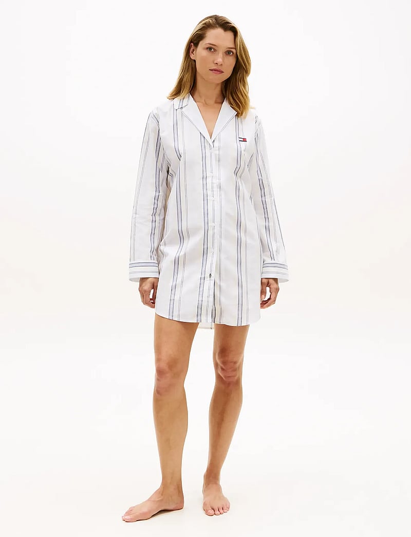 Tommy Hilfiger - LS POPLIN NIGHTDRESS - Öösärgid - keepsake blue multi stripe - 0