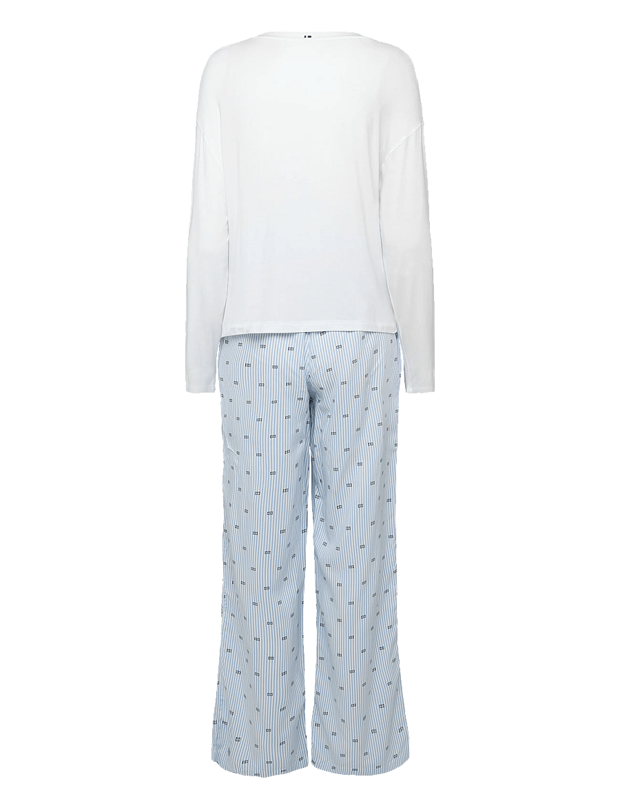 Tommy Hilfiger - LS MIX WOVEN PANTS PJ SET - pyjamas - white flag ithaca critter - 2