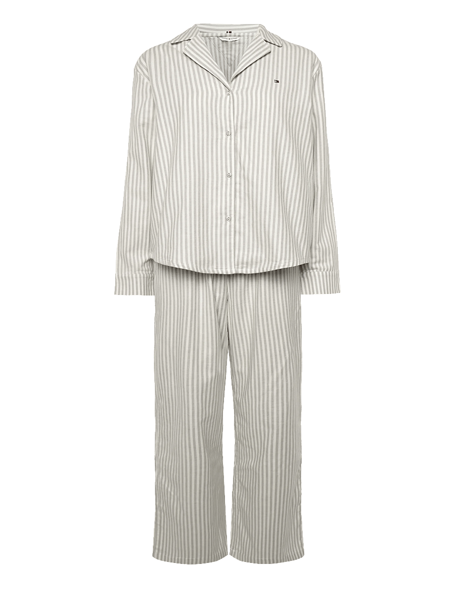 Tommy Hilfiger - LS SHIRT FLANNEL PANTS PJ SET - pidžaamad - flannel stripe grey - 1