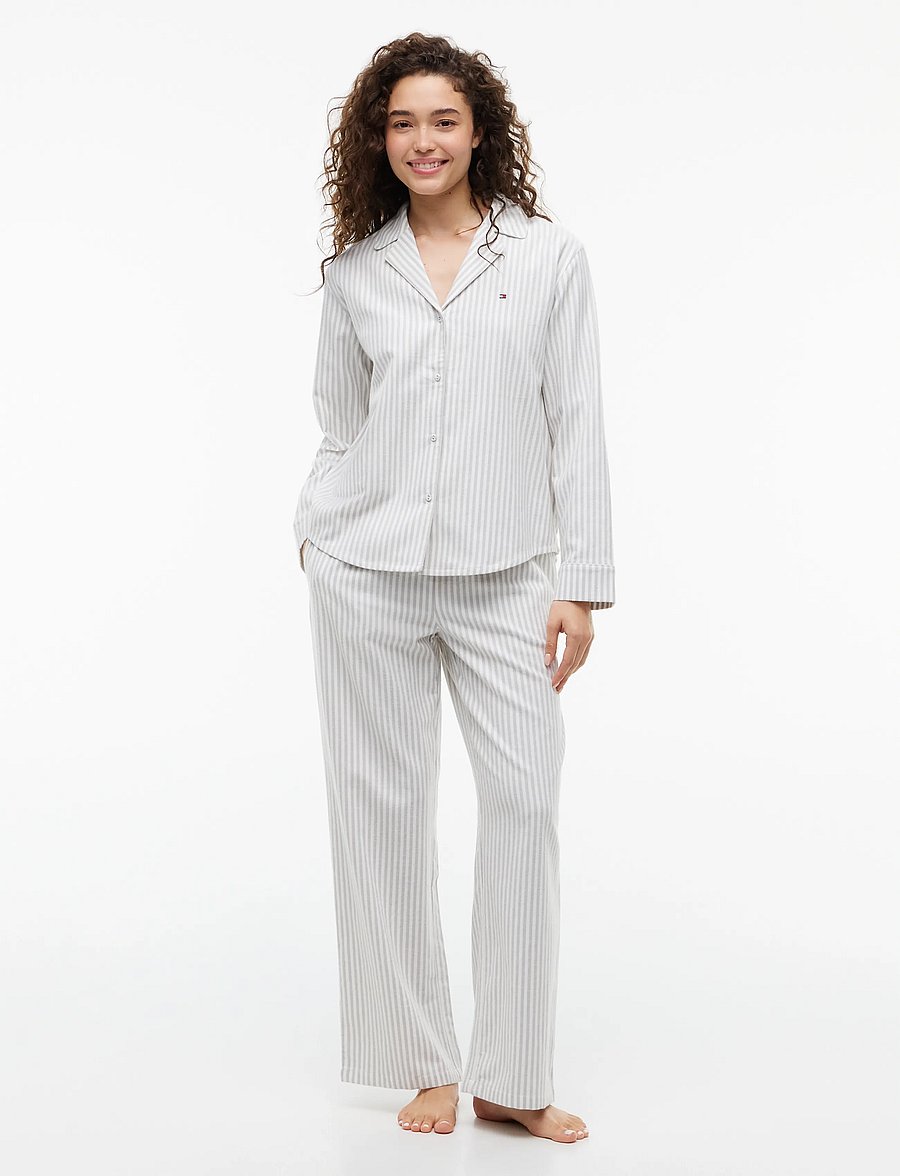 Tommy Hilfiger - LS SHIRT FLANNEL PANTS PJ SET - pidžaamad - flannel stripe grey - 5
