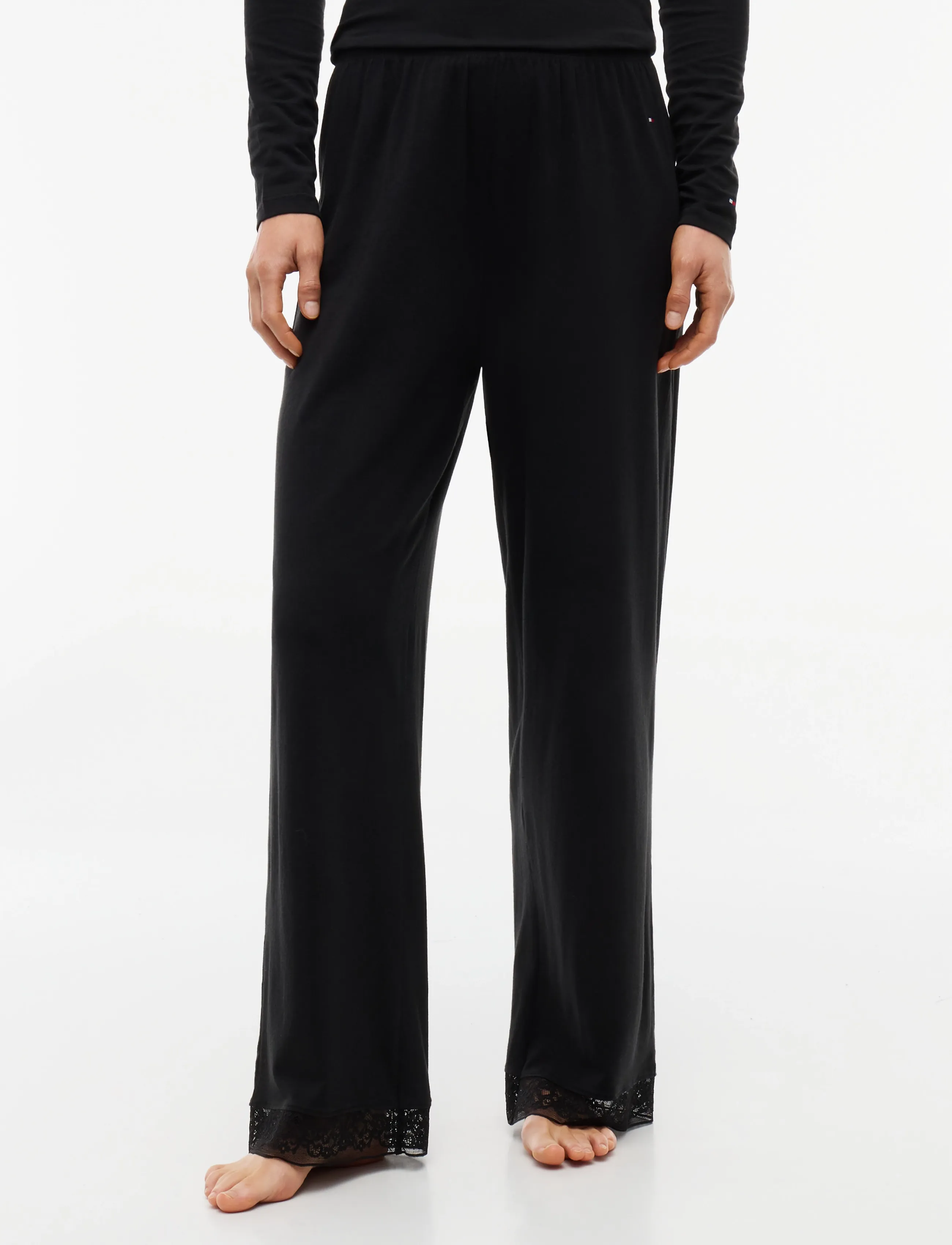 Tommy Hilfiger PANTS W. LACE (EXT.SIZES) - Transitional Layering - BLACK / black