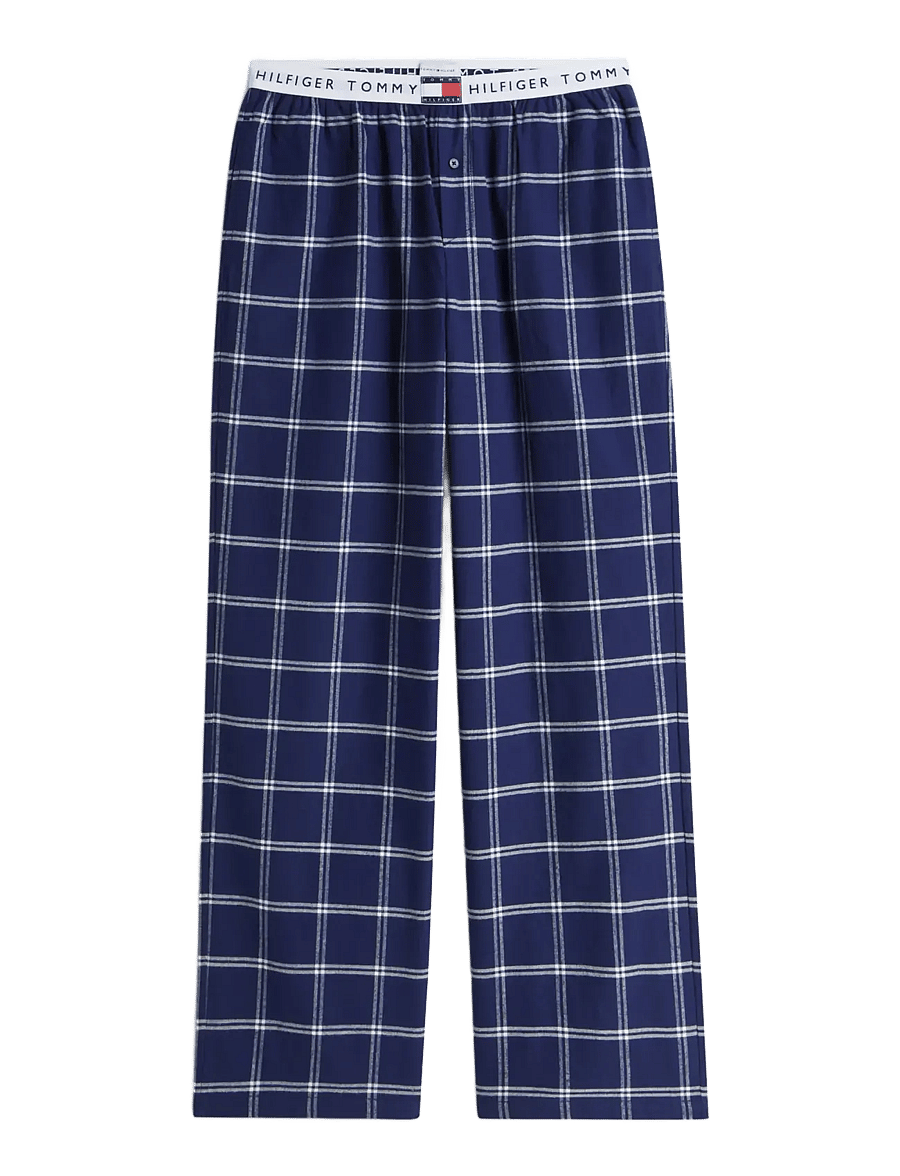 Tommy Hilfiger - FLANNEL PANTS - pyjamasbyxor - double windowpane breeze blue - 1