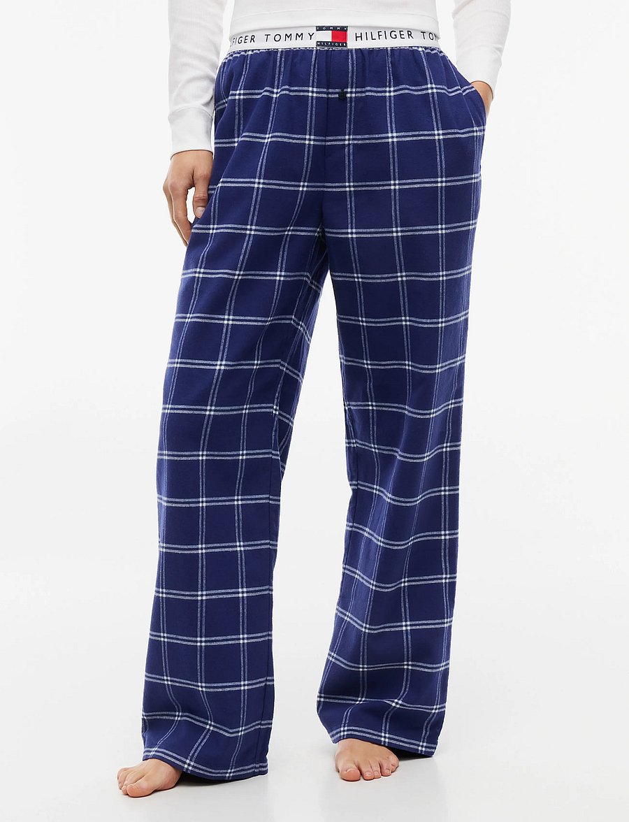 Tommy Hilfiger - FLANNEL PANTS - pyjamasbyxor - double windowpane breeze blue - 0