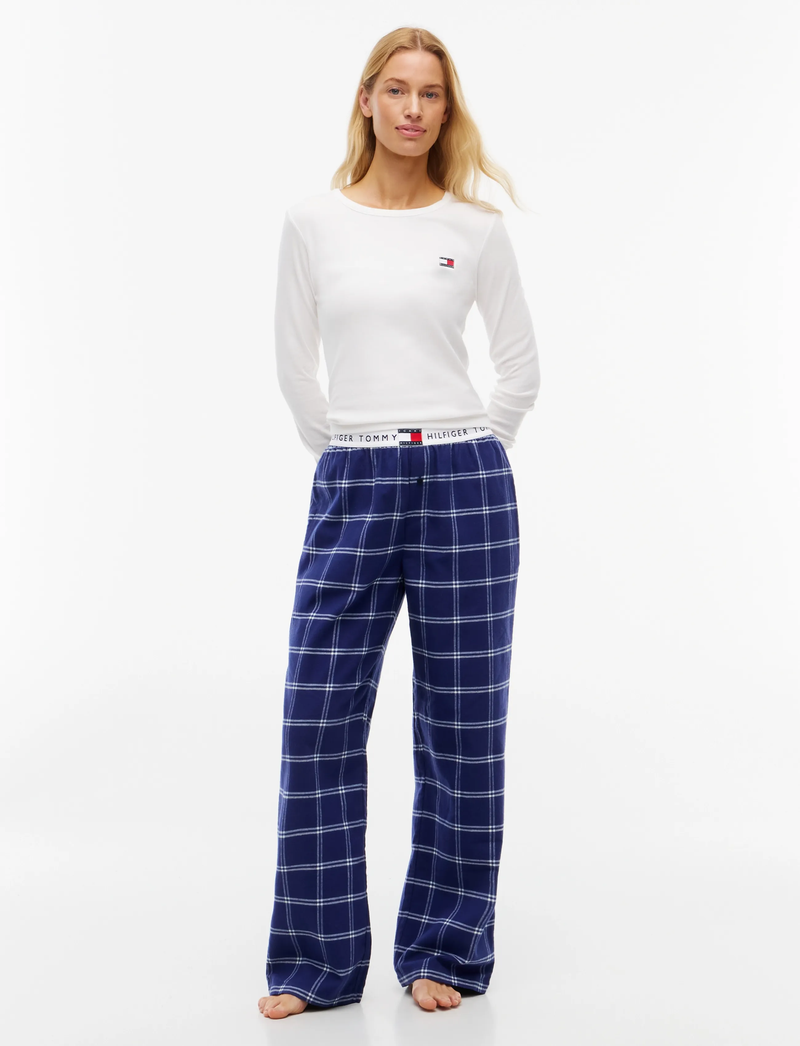Tommy Hilfiger - FLANNEL PANTS - pyjamasbyxor - double windowpane breeze blue - 3