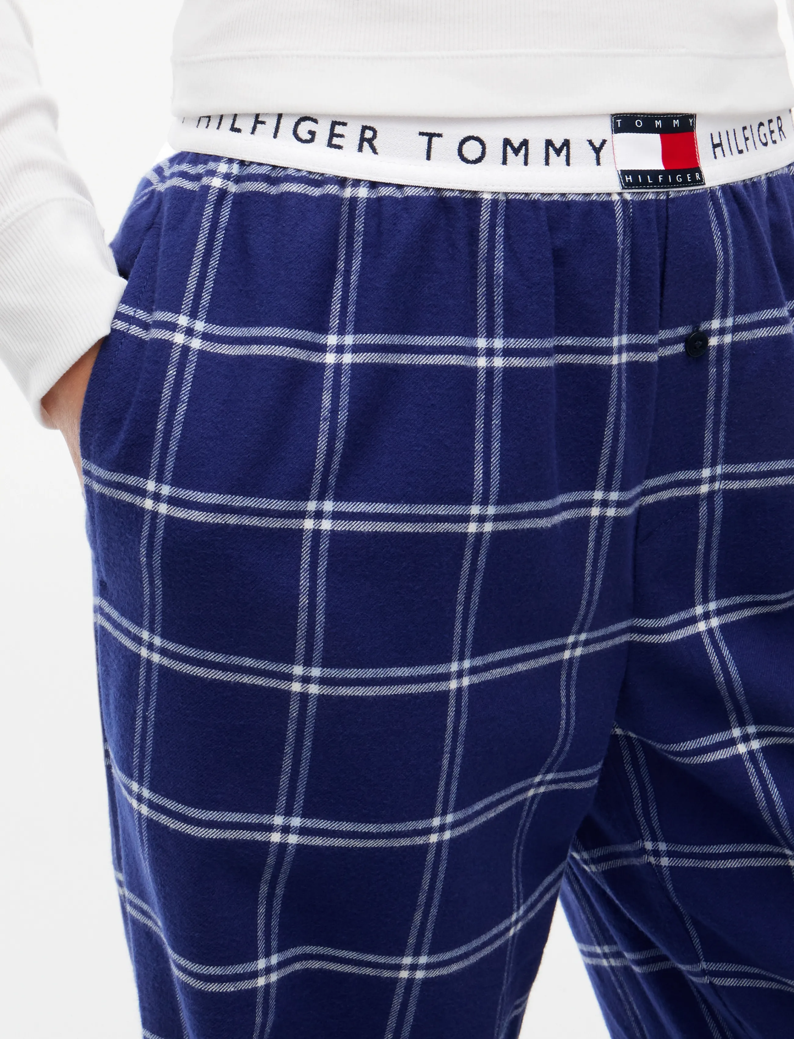 Tommy Hilfiger - FLANNEL PANTS - pyjamasbyxor - double windowpane breeze blue - 4