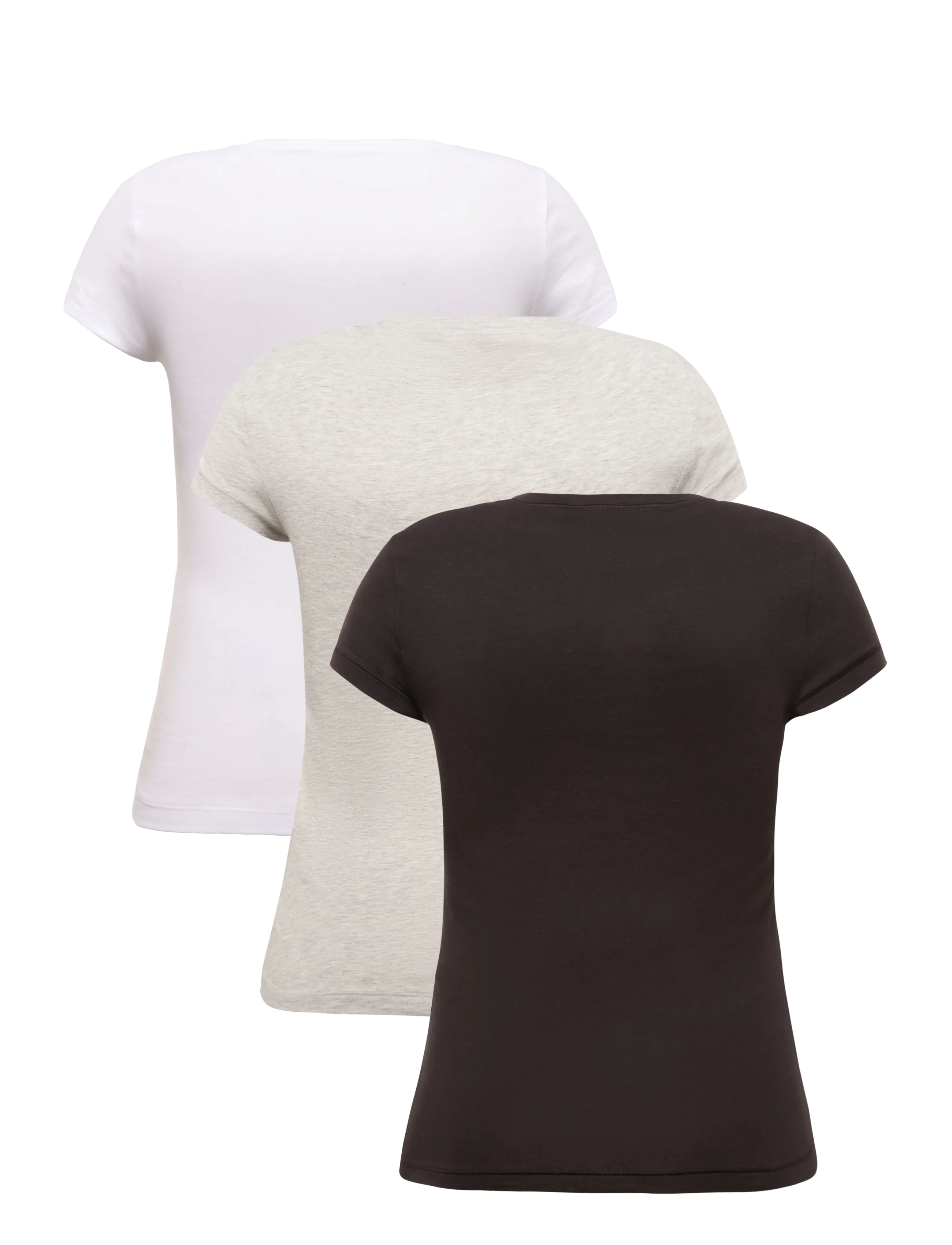 Tommy Hilfiger - 3-Pack Cotton Tee - t-shirts - black l g htr white - 2