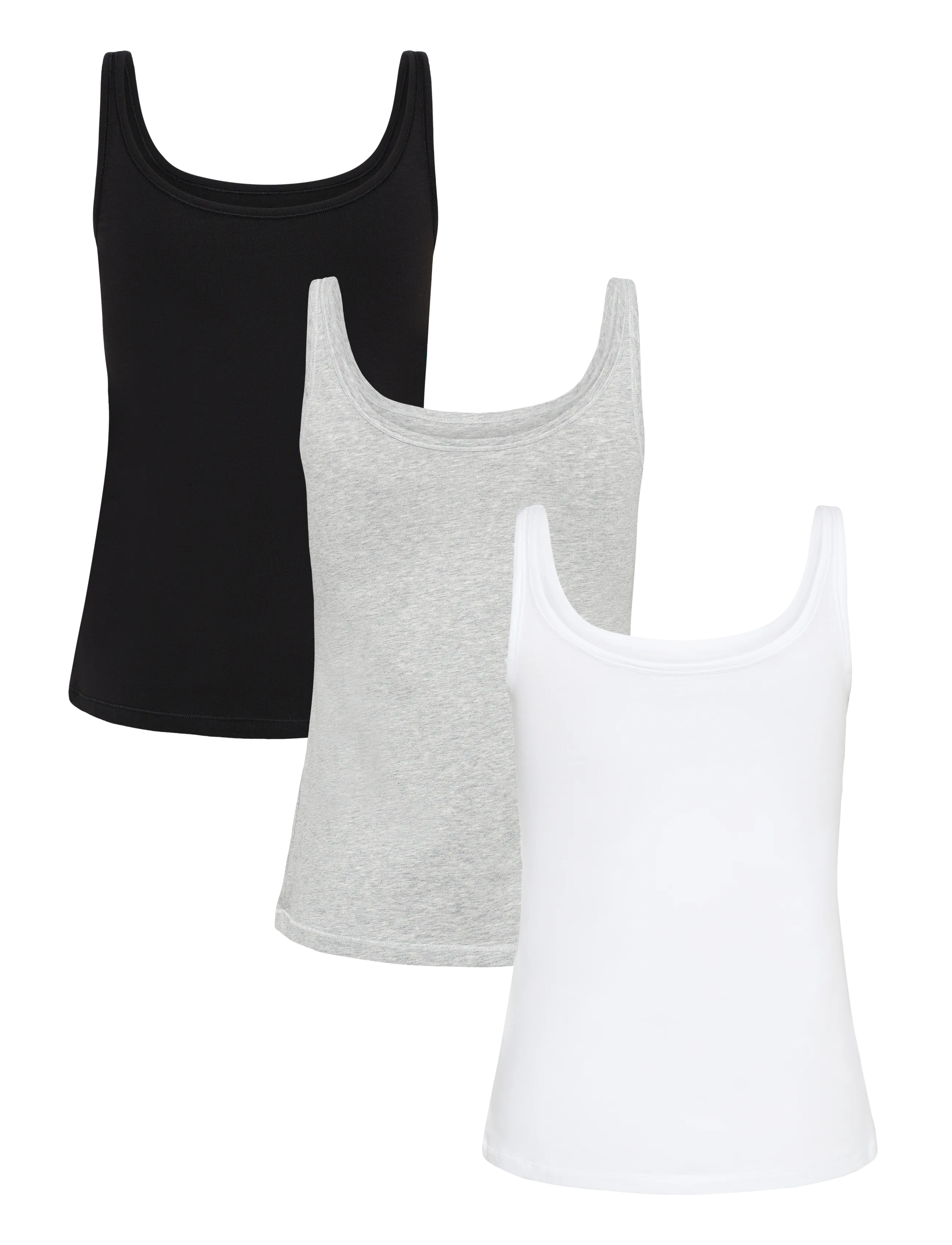 Tommy Hilfiger - 3 PACK TANK TOP - tanktops - black l g htr white - 2