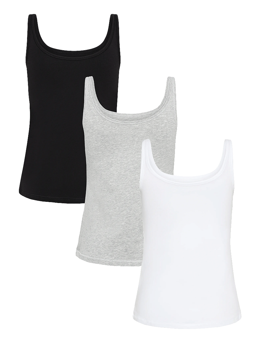 Tommy Hilfiger - 3 PACK TANK TOP - tanktops - black l g htr white - 2