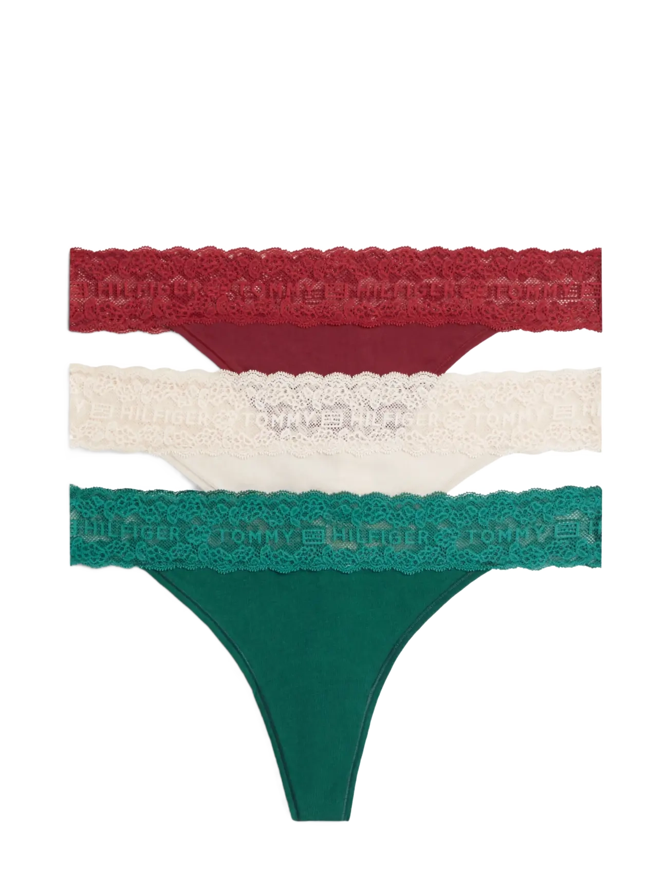 Tommy Hilfiger GIFT 3 PACK TANGA THONG - Apakšveļa - O GREEN C CREME ROUGE / green