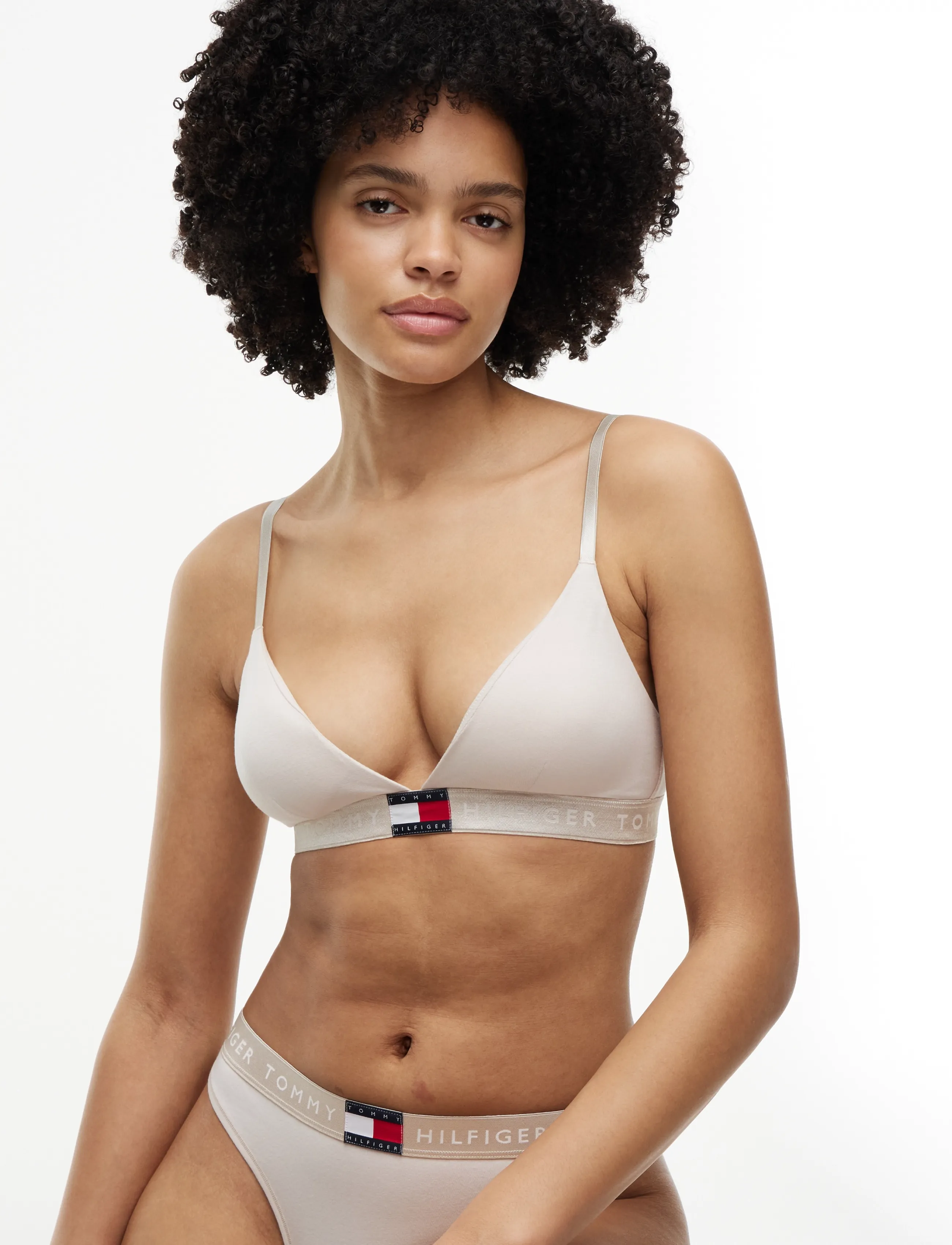 Tommy Hilfiger - SHINE WB RP TRIANGLE (EXT.SIZES) - bh'er uden bøjle - cashmere creme - 4