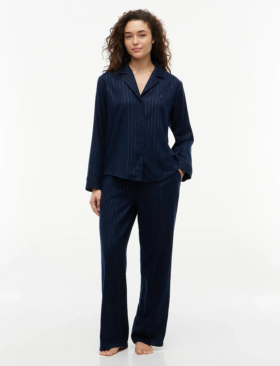 Tommy Hilfiger - LUREX LS SHIRT FLANNEL SET - pyjamas - navy pinstripe lurex - 5