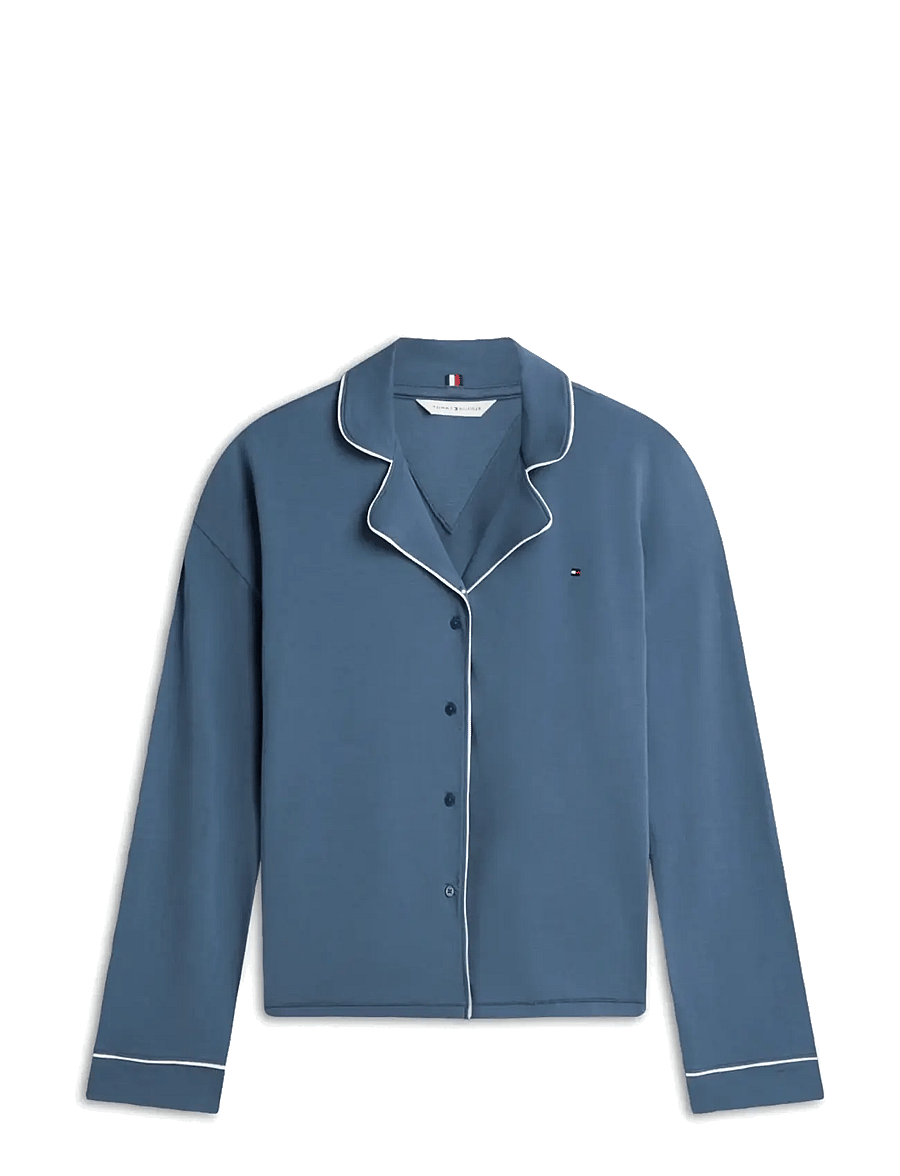 Tommy Hilfiger - LS SHIRT PANTS PJ SET - pyjamas - aegean sea - 1