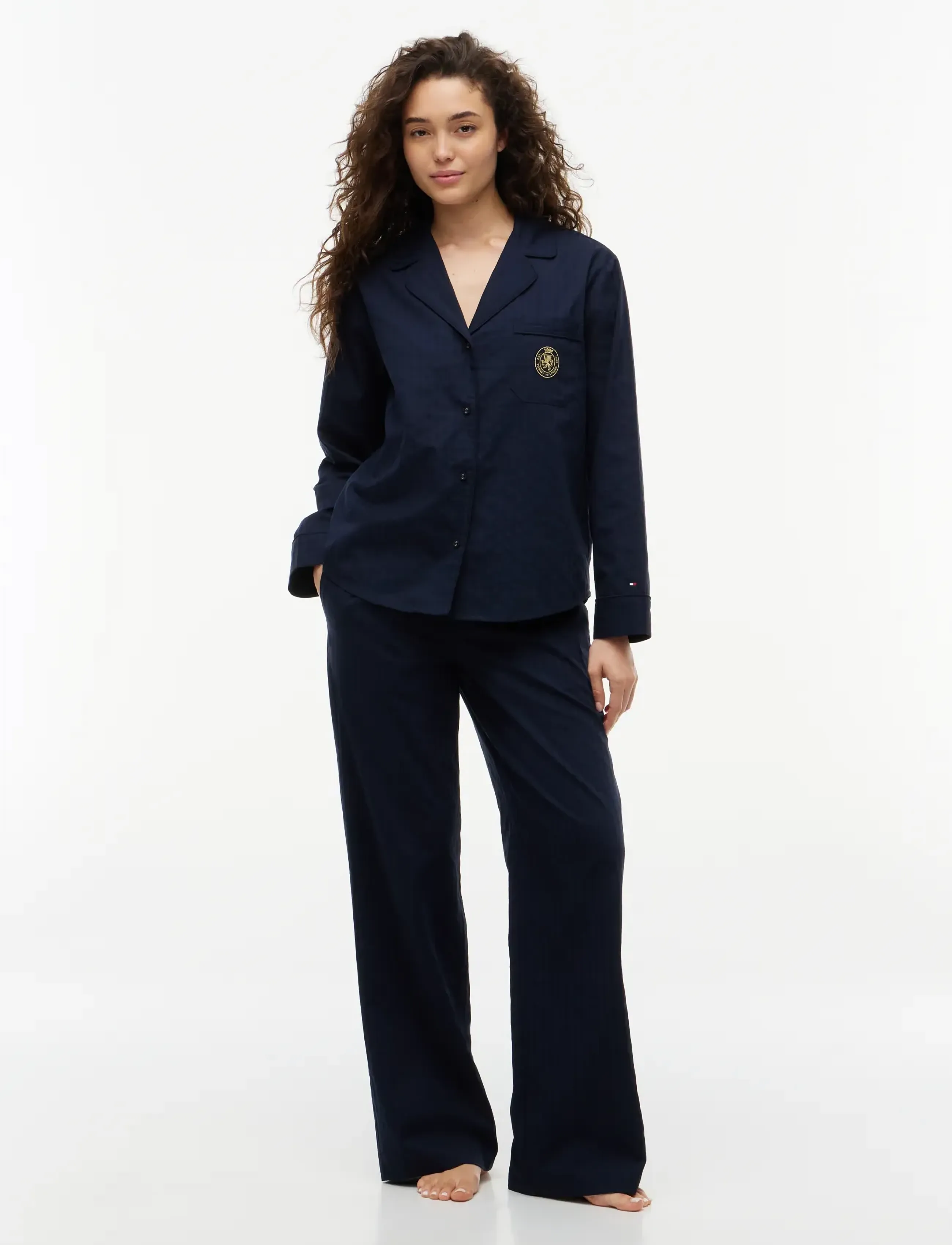 Tommy Hilfiger - LS WOVEN SHIRT PANTS PJ SET - tonal woven stripe - 2