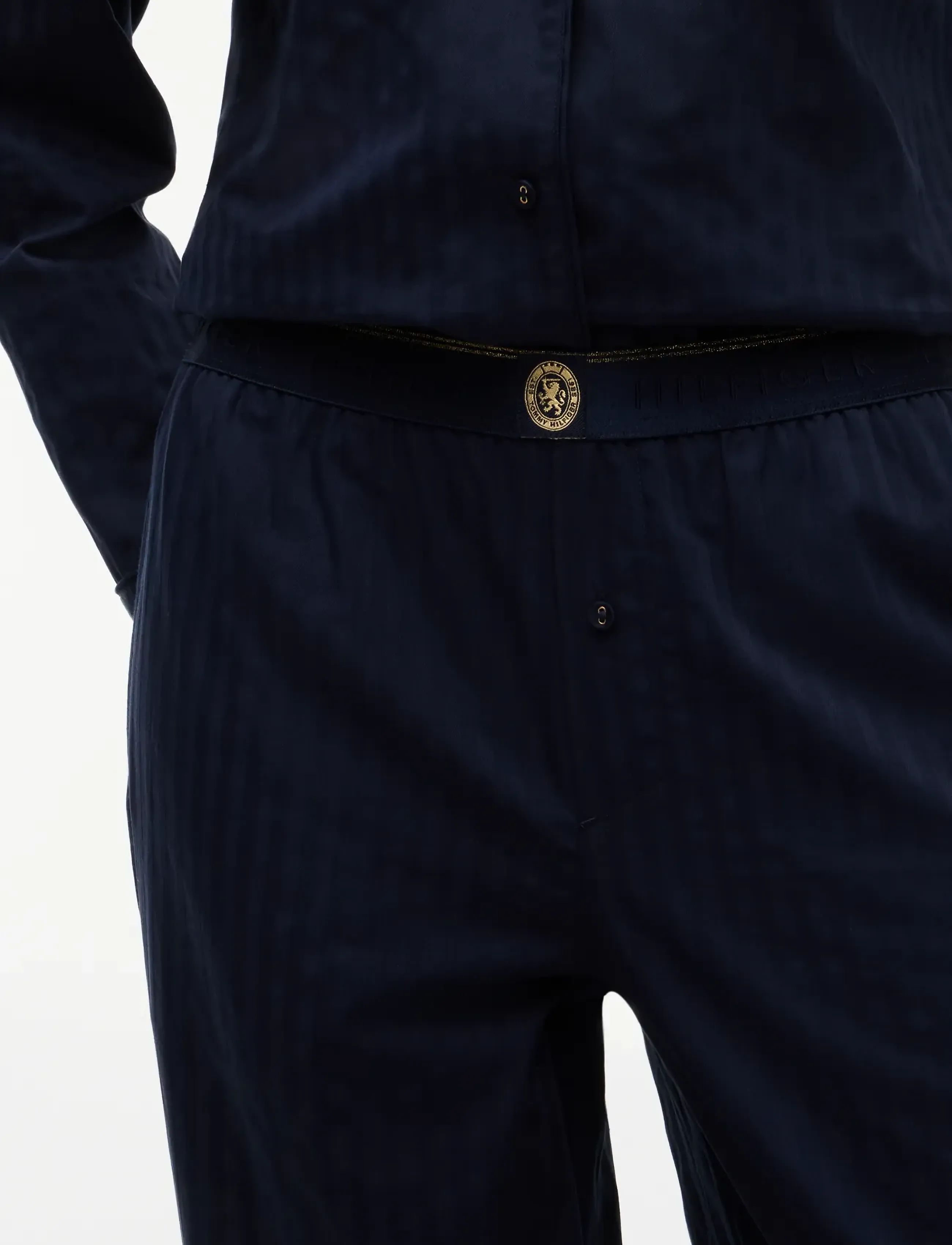 Tommy Hilfiger - LS WOVEN SHIRT PANTS PJ SET - tonal woven stripe - 3