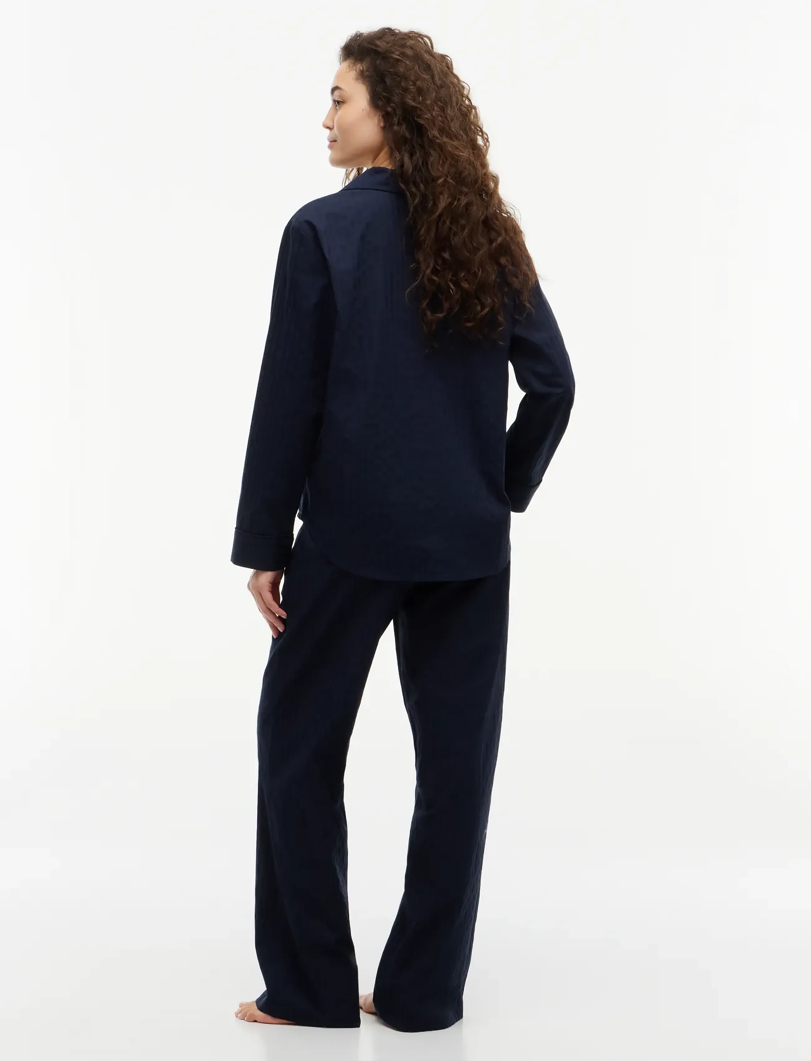 Tommy Hilfiger - LS WOVEN SHIRT PANTS PJ SET - tonal woven stripe - 4