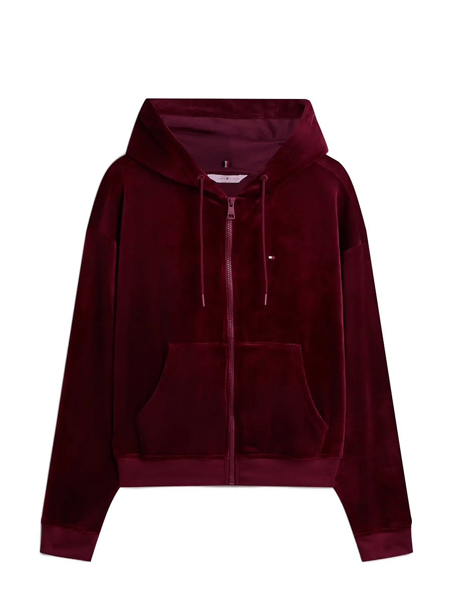 Tommy Hilfiger - VELOUR FZ HOODIE - hoodies - burgundy - 1