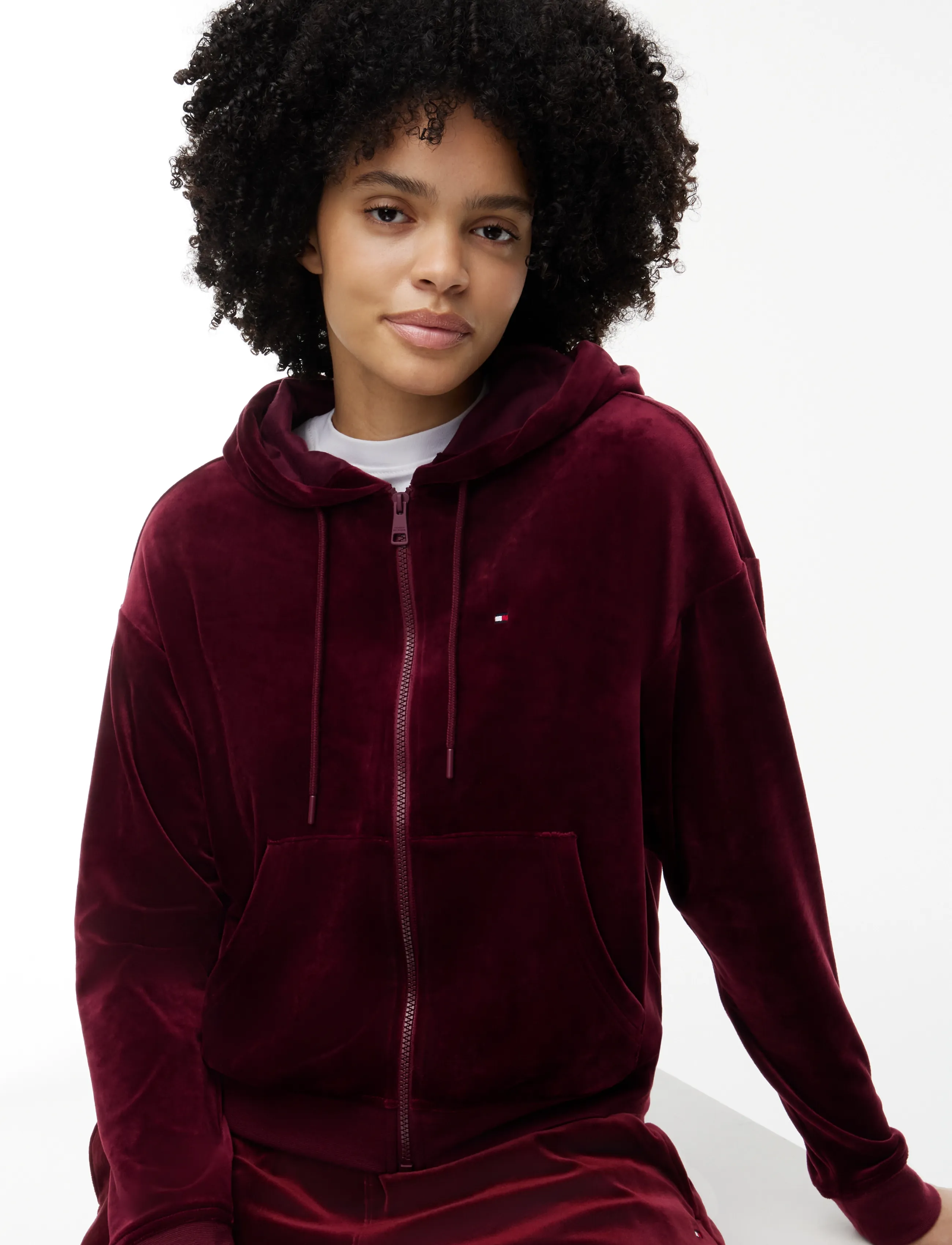 Tommy Hilfiger - VELOUR FZ HOODIE - hoodies - burgundy - 3