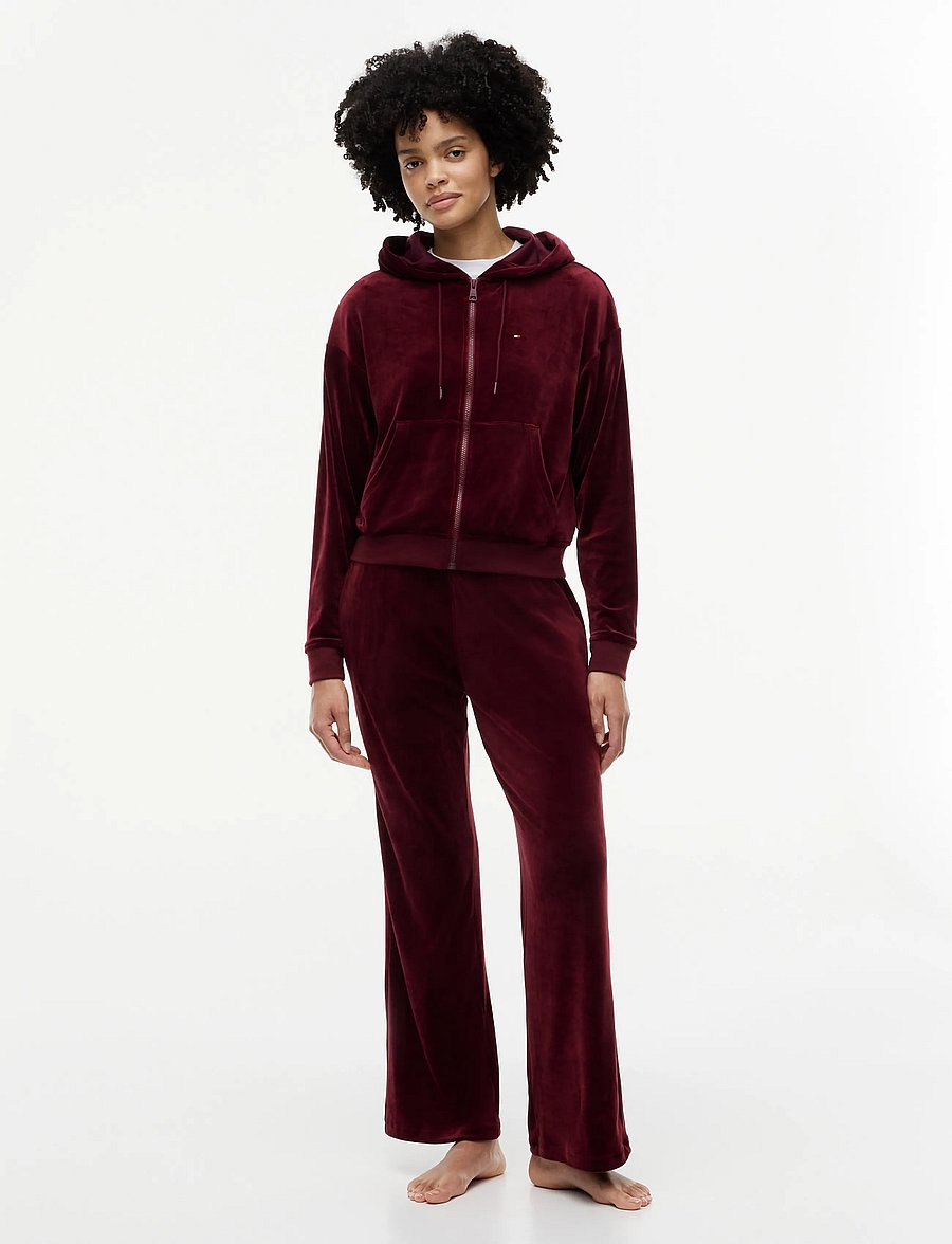 Tommy Hilfiger - VELOUR FZ HOODIE - hoodies - burgundy - 4