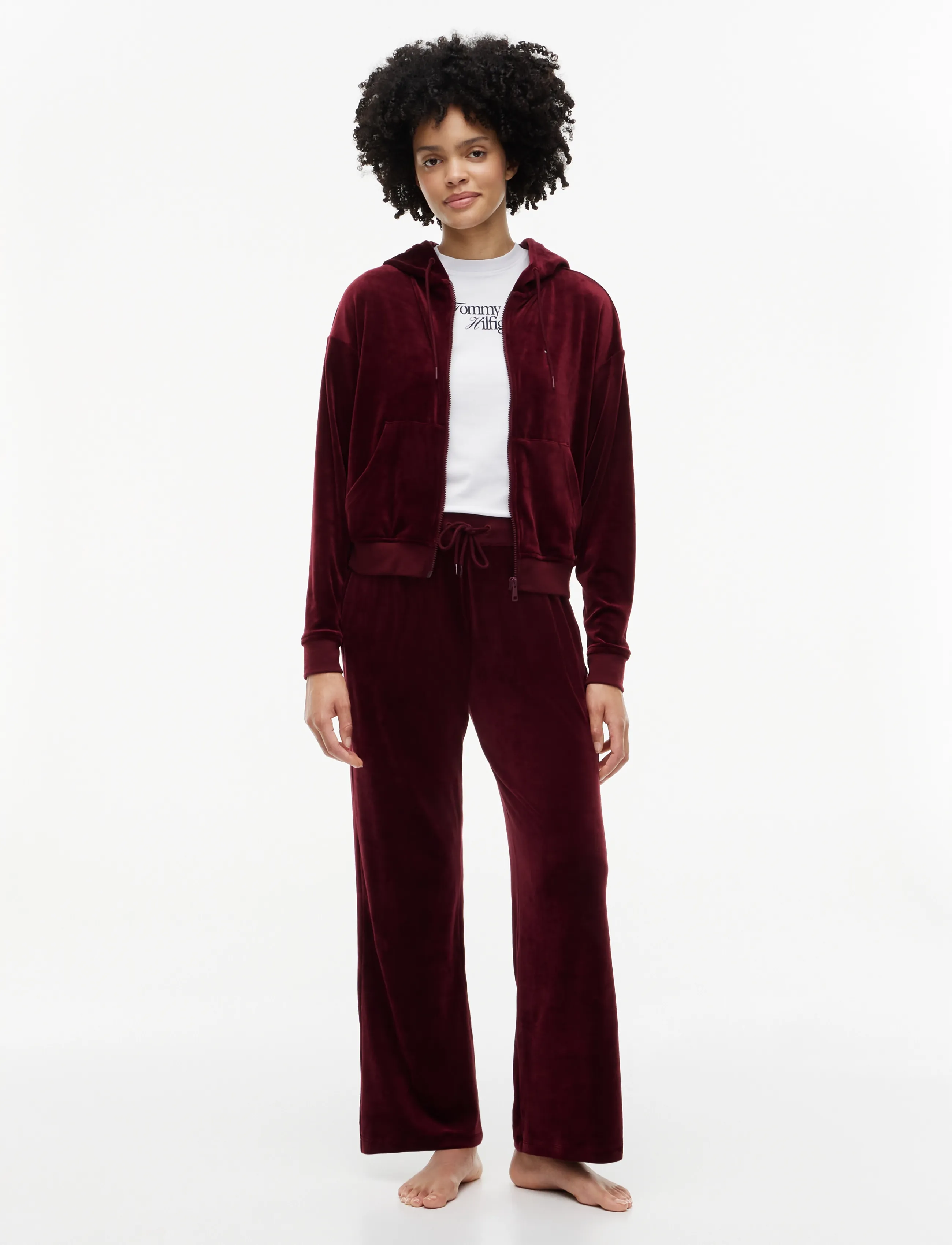 Tommy Hilfiger - VELOUR TRACK PANTS - sweatpants - burgundy - 3