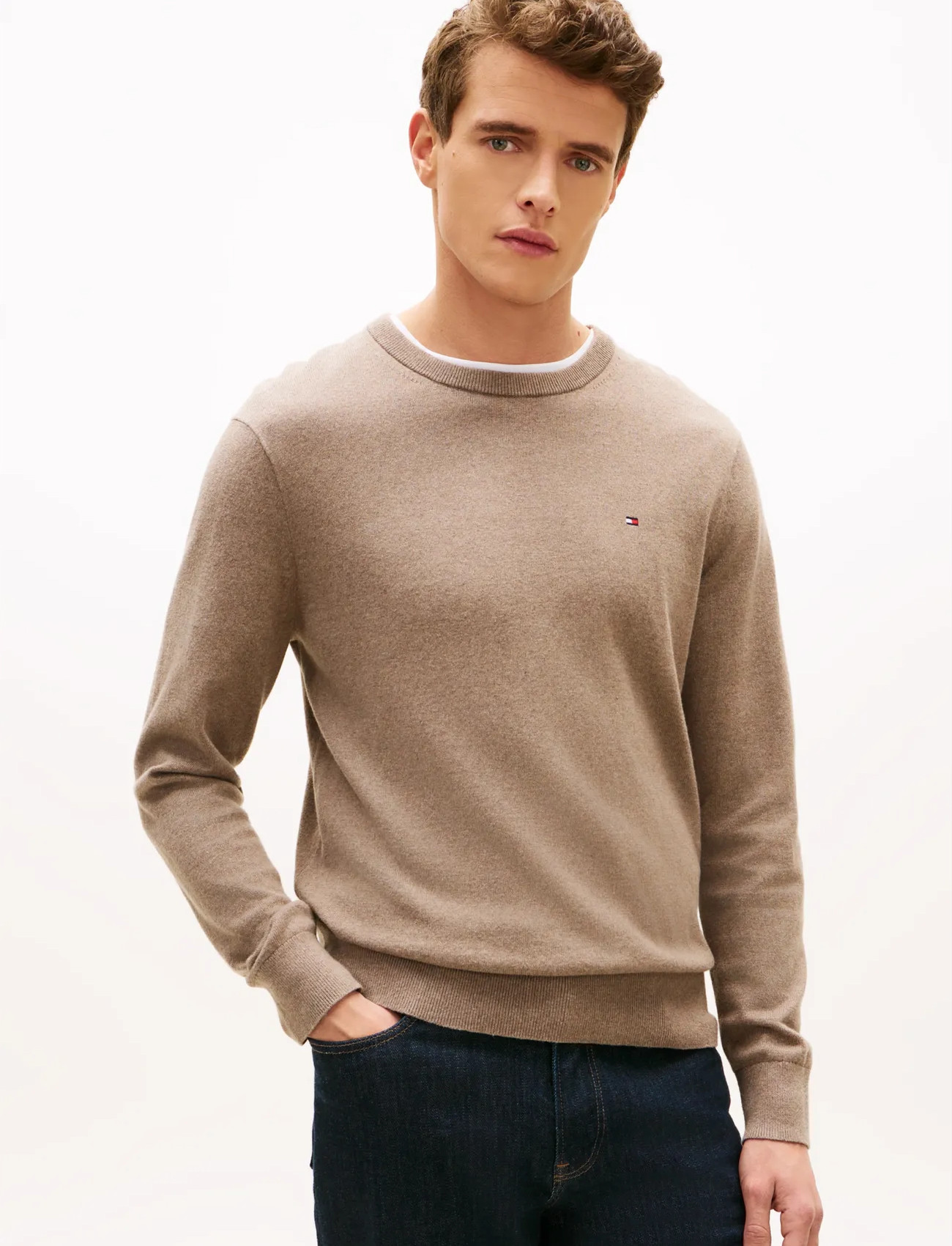 Tommy Hilfiger Pima Org Ctn Cashmere Crew Neck - Beige - S 2