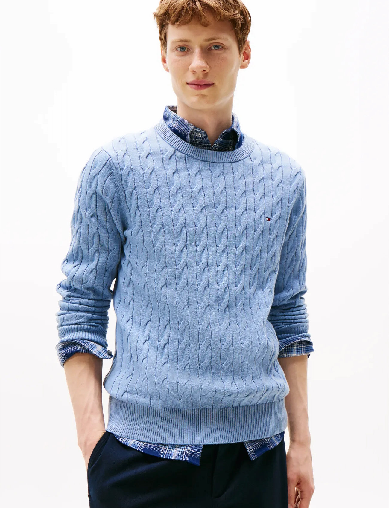 Tommy Hilfiger Classic Cotton Cable Crew Neck - - S 1