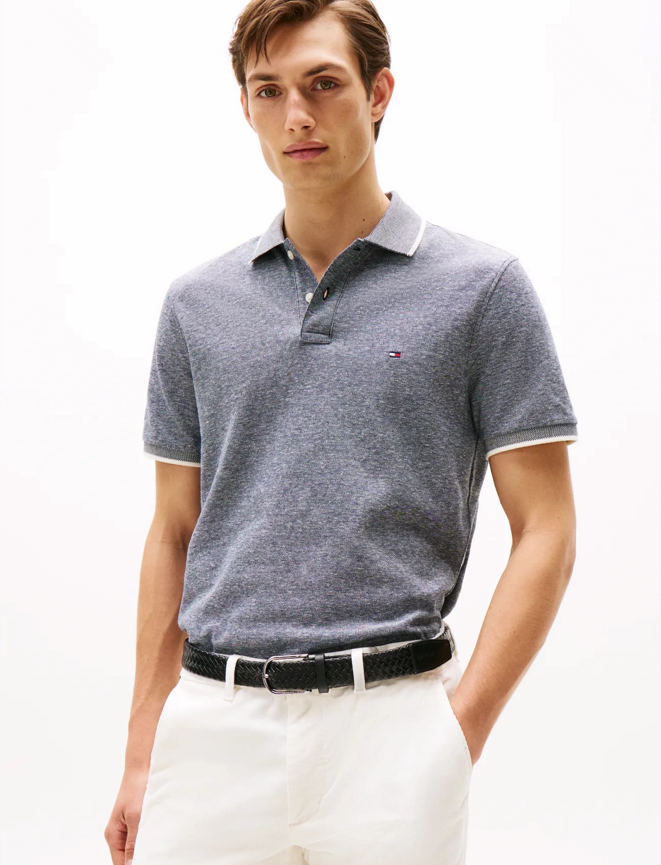 Tommy Hilfiger Cotton Linen Pique Reg Polo - - S 2