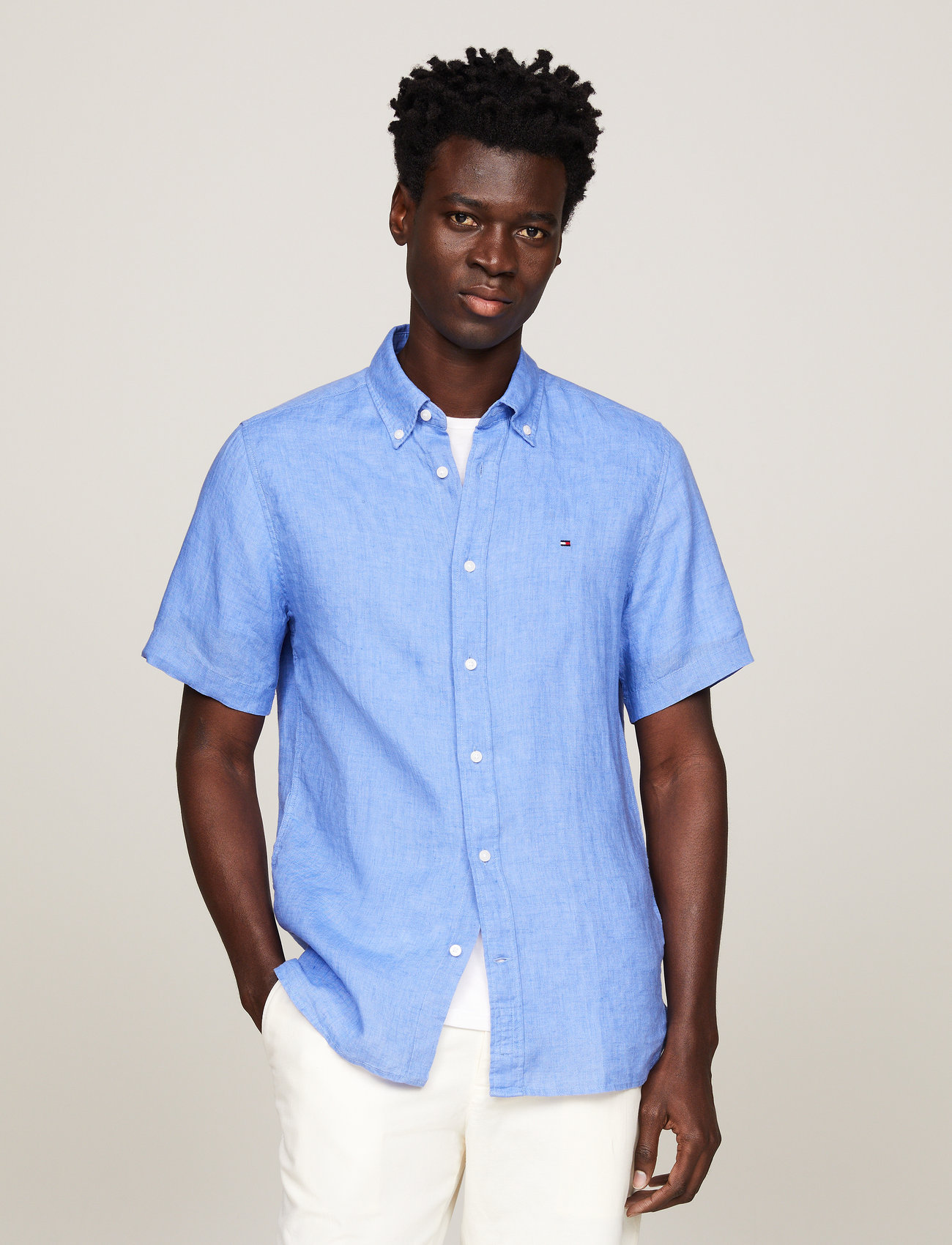Tommy Hilfiger Pigment Dyed Linen Rf Shirt S/S - - S 1