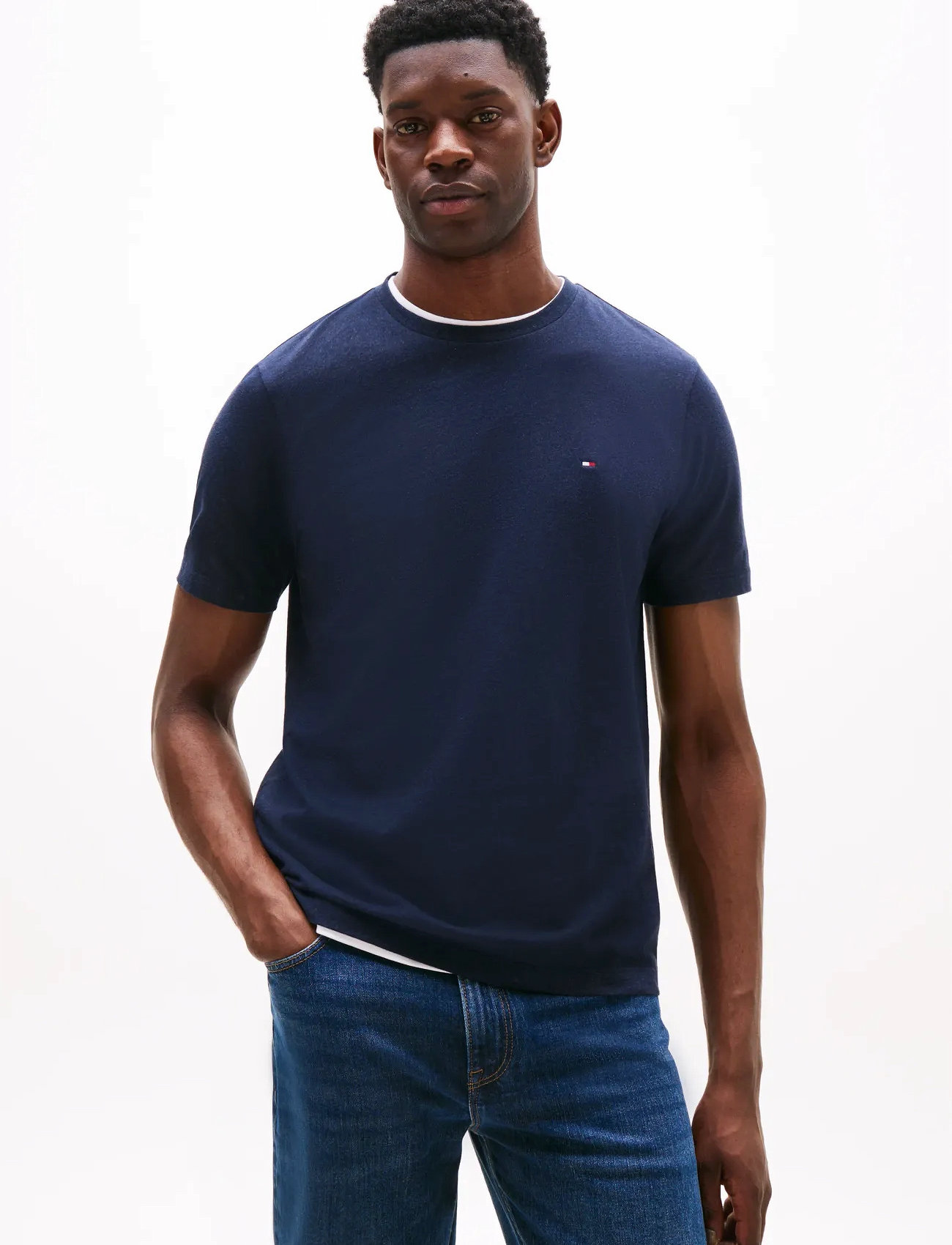 Tommy Hilfiger Essential Reg Fit Heather Tee - Navy - S 1