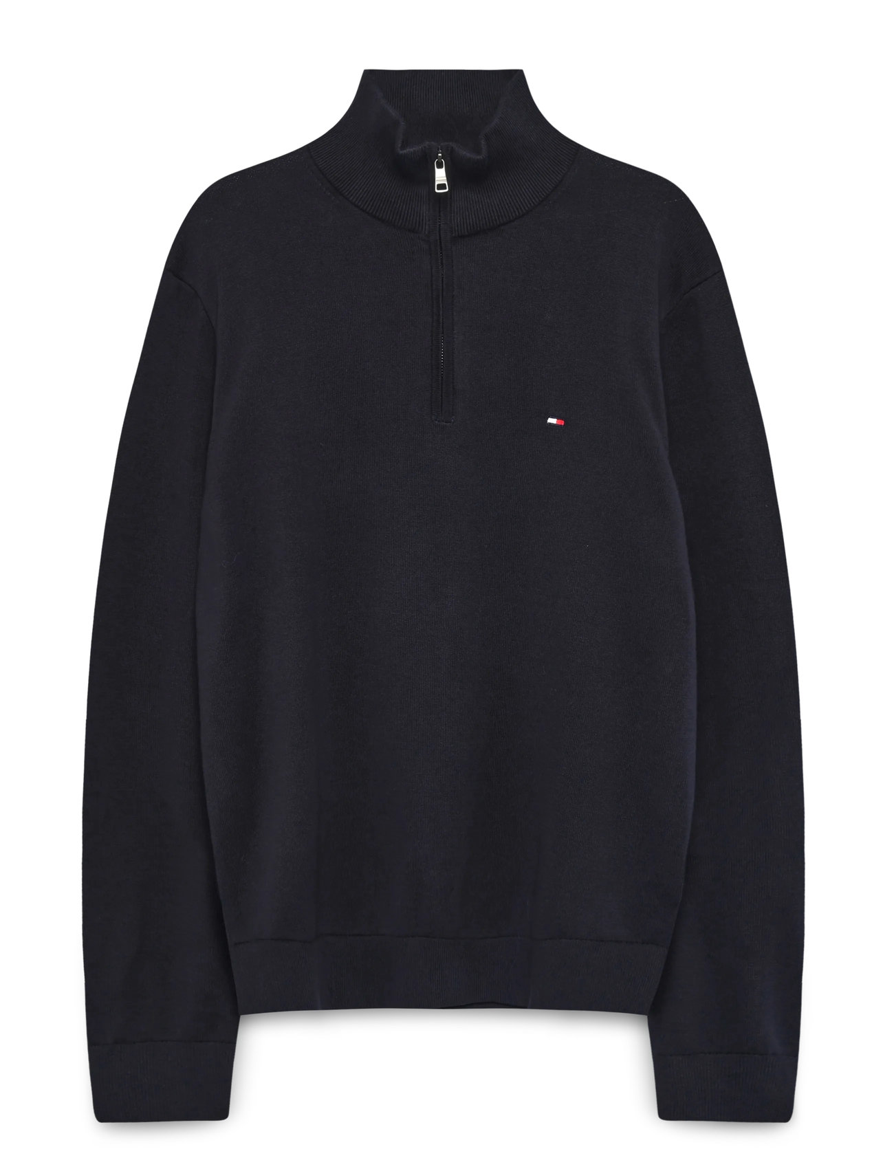 Tommy Hilfiger Essential Cotton Zip Mock - Navy - S 3