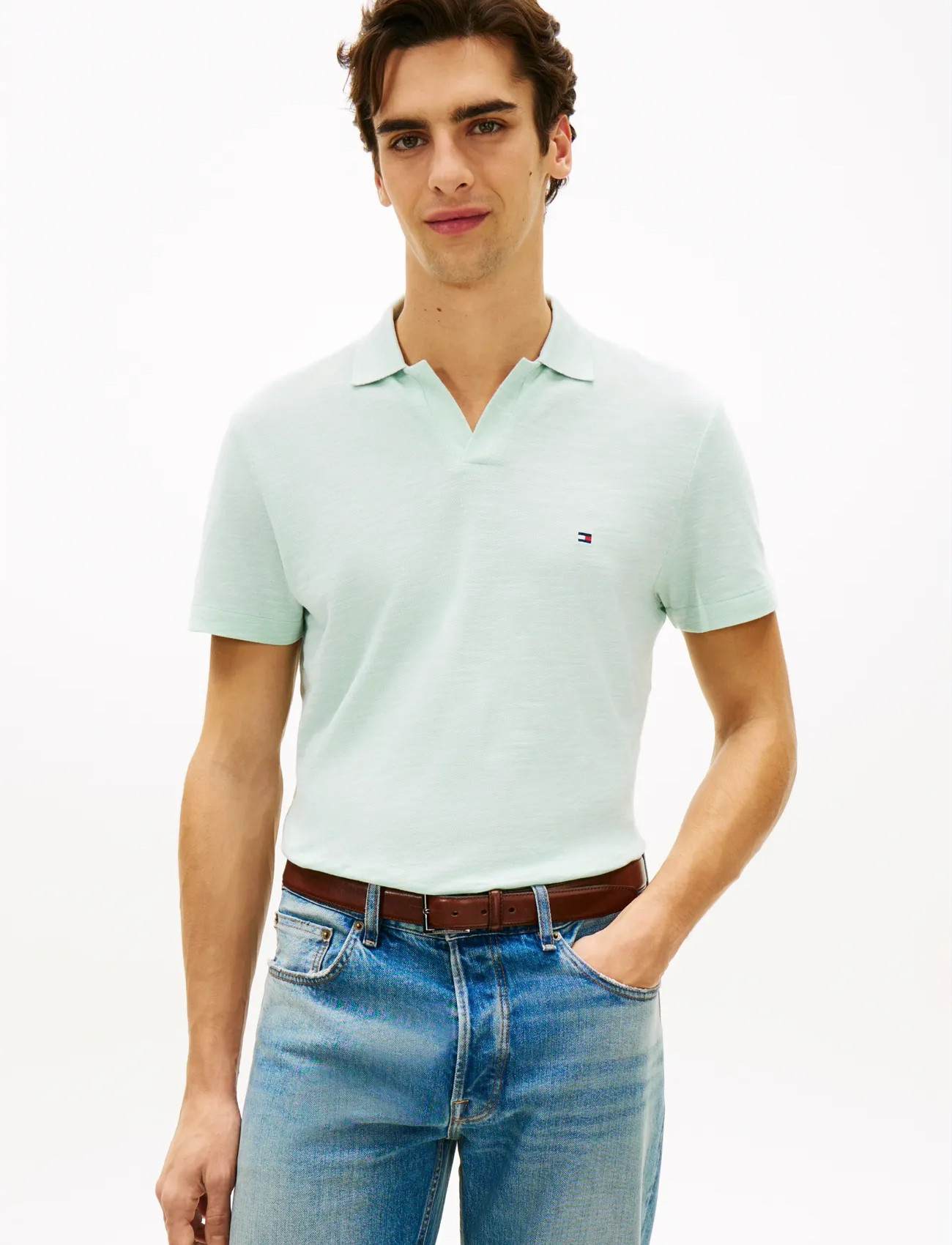 Tommy Hilfiger Slub Oxford Pique Reg Polo - Yellow - S 2