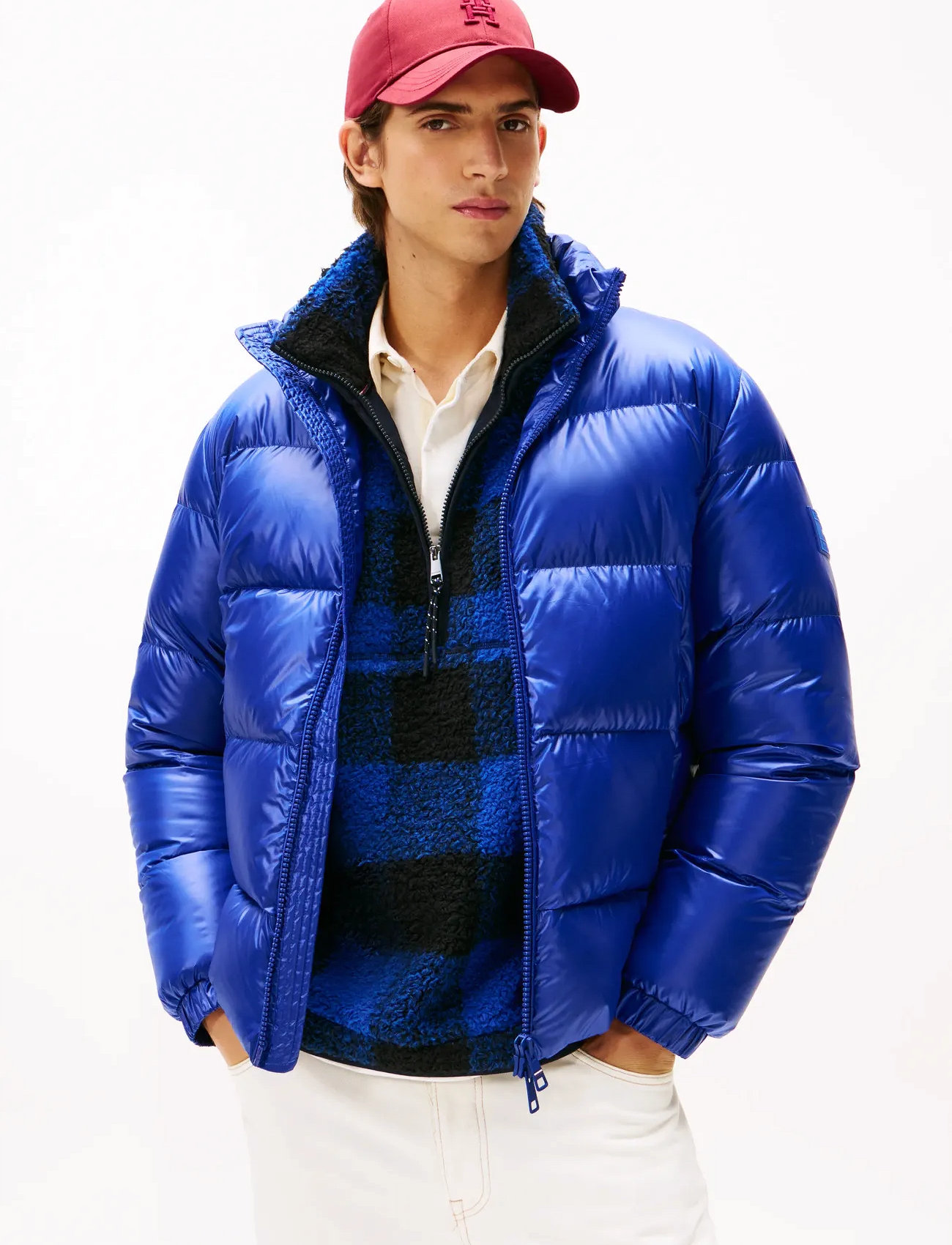 Tommy Hilfiger Shiny Down Stand Puffer - Navy - XS 1