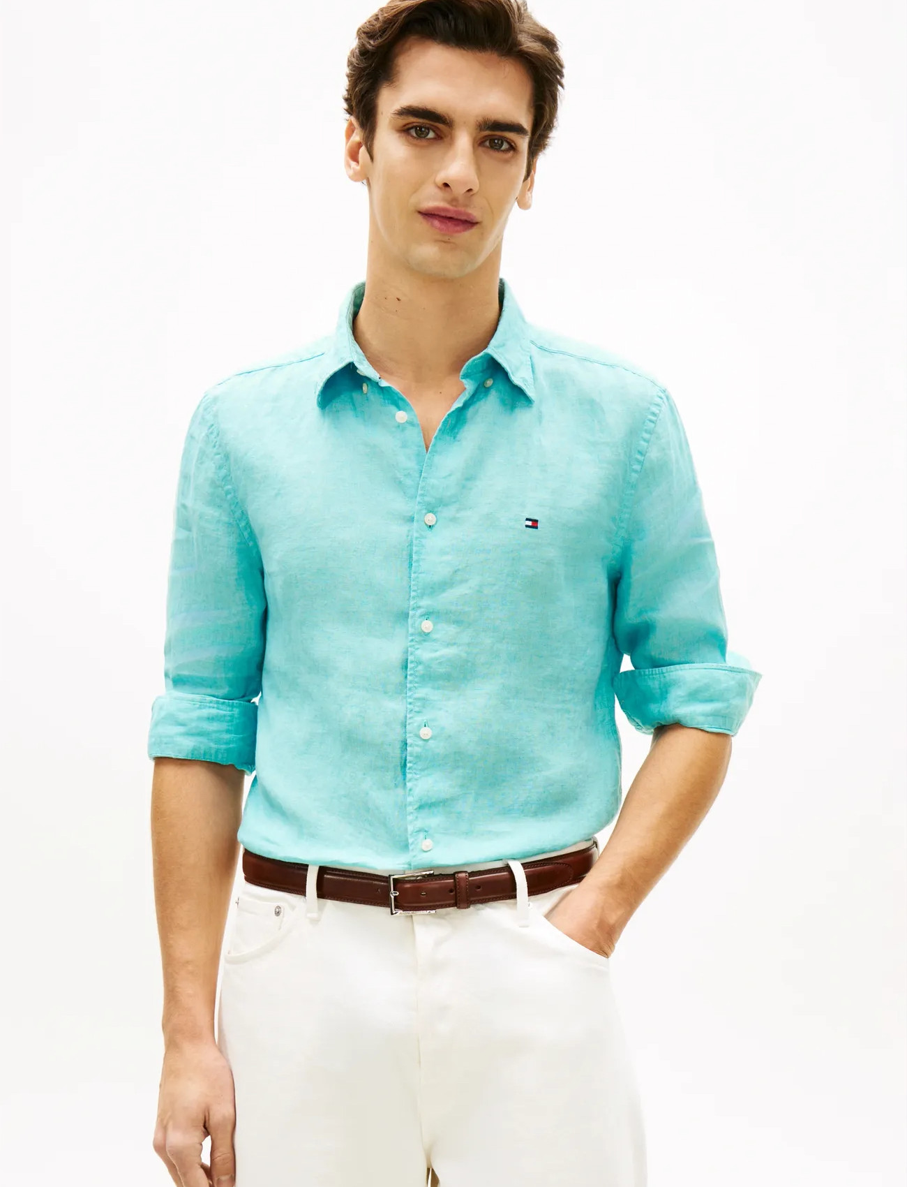 Tommy Hilfiger Pigment Dyed Li Solid Rf Shirt - - S 2