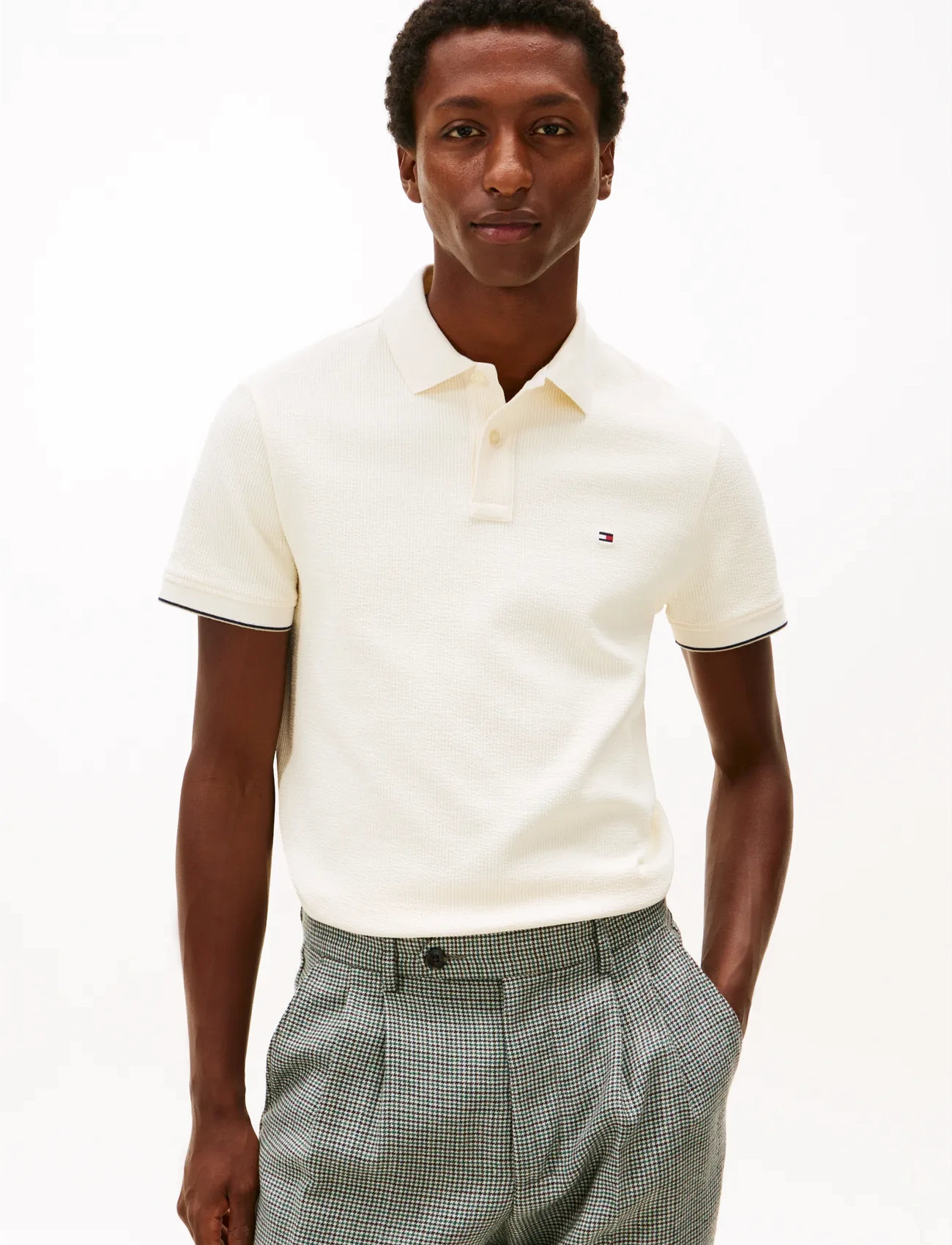 Tommy Hilfiger Seersucker Reg Polo - Navy - S 2