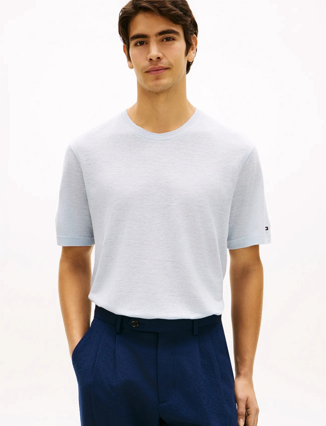Tommy Hilfiger Dc Linen Tee - Blue - S 2