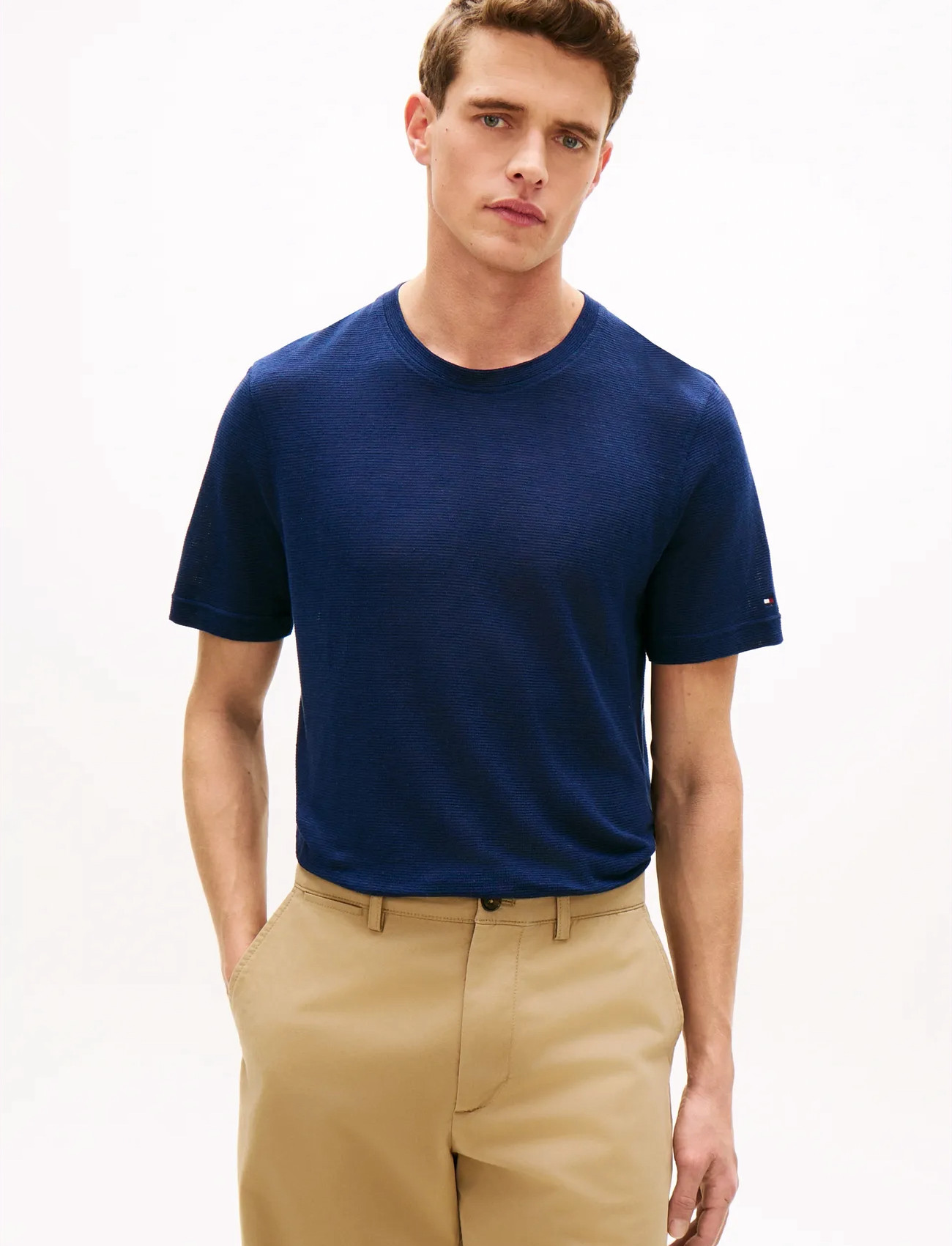 Tommy Hilfiger Dc Linen Tee - Blue - S 1
