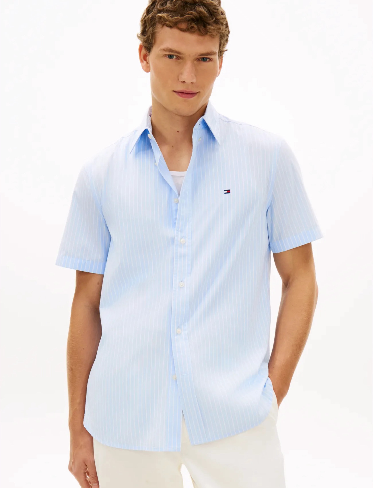 Tommy Hilfiger Flex Poplin Stp Ss Shirt - - S 1