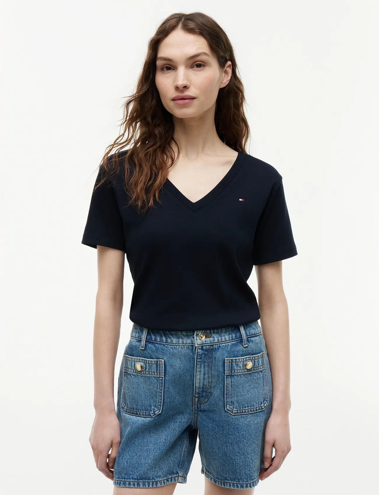 Tommy Hilfiger Cody Slim V-Nk S/S T-Shirt - Pink - XS 2