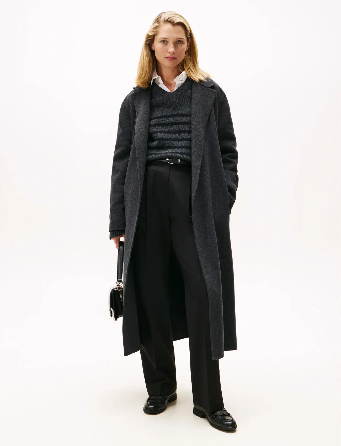 Tommy Hilfiger Df Wool Reg Belted Maxi Coat - - 46 1
