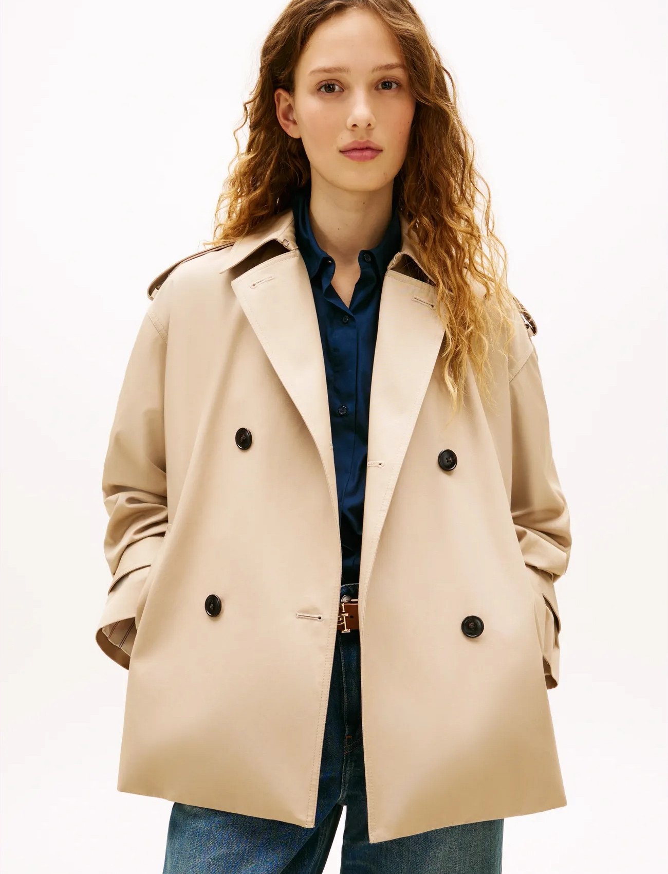 Tommy Hilfiger Cotton Short Trench - - S 1