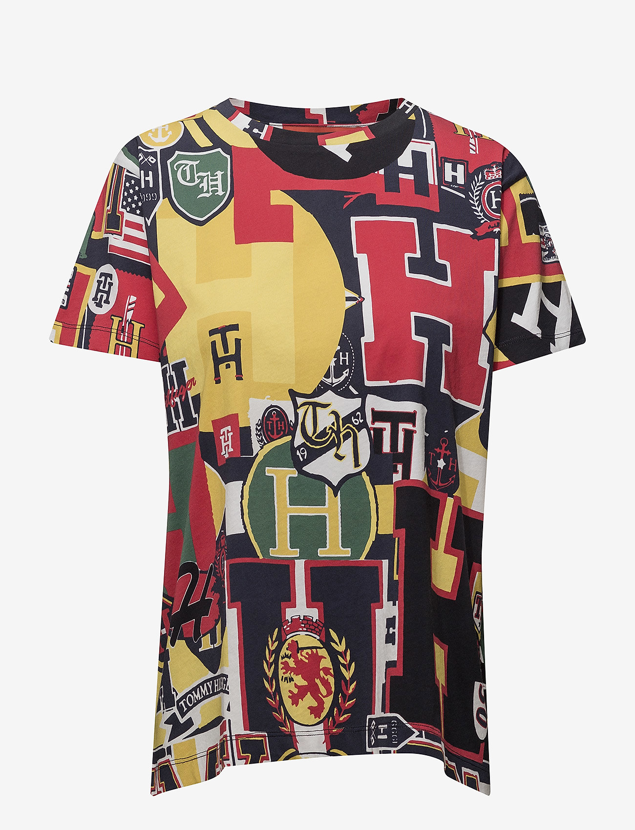 Tommy Hilfiger - HILFIGER MULTI LOGO TSHIRT SS - peacoat / multi - 0