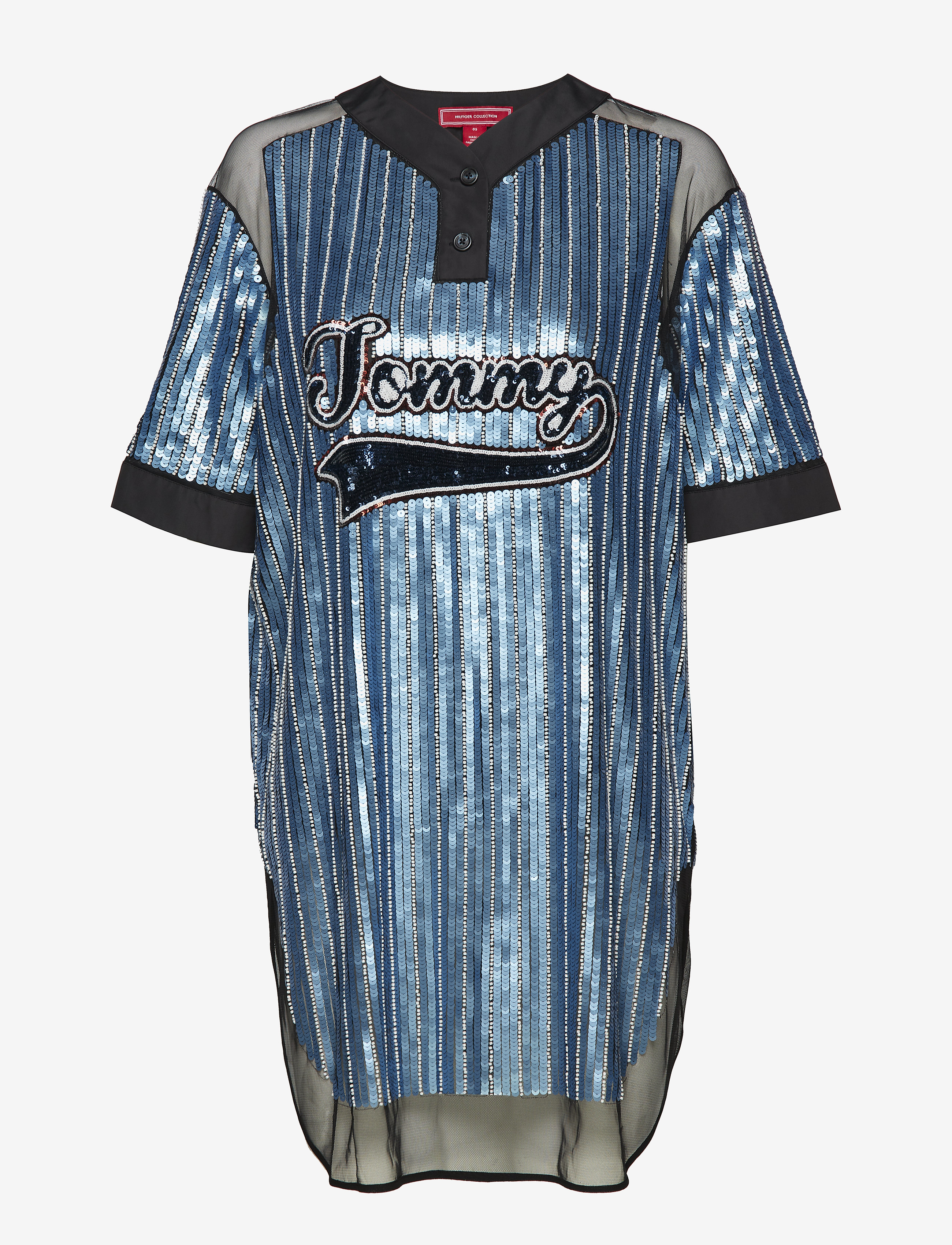 Tommy Hilfiger - SEQUINED BASEBALL SHIRT DRESS SS - forever blue / multi - 0