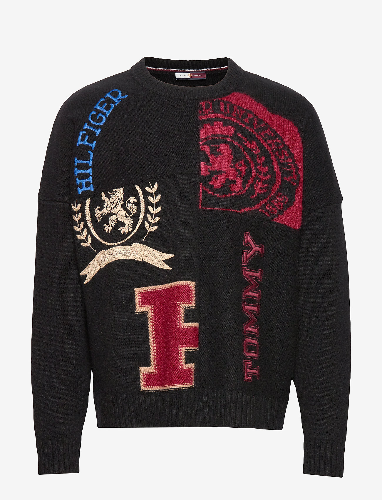 Tommy Hilfiger - HCM COLLEGE PATCHWORK CREWNECK - jet black - 0