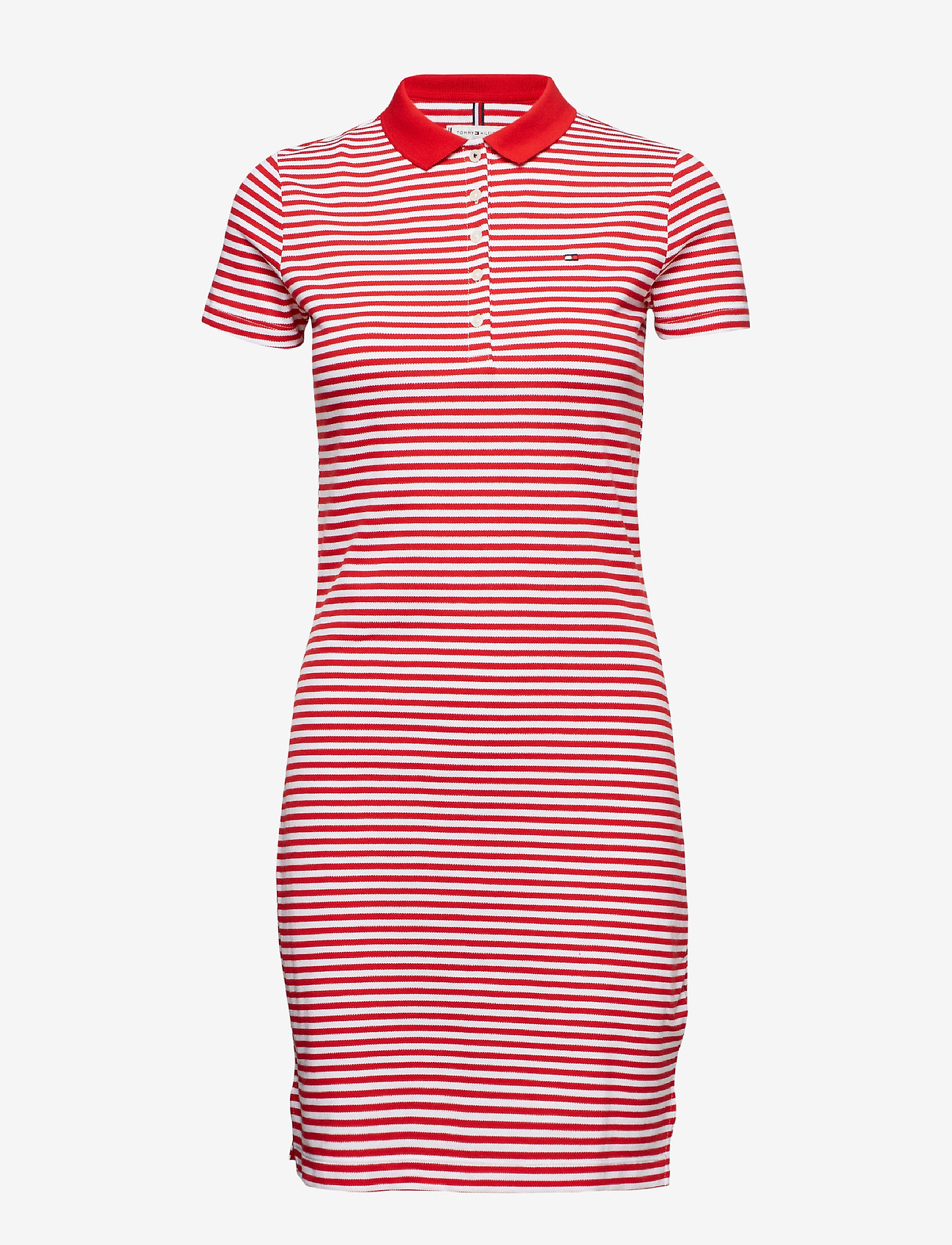 Tommy Hilfiger - NEW CHIARA STR PQ POLO DRESS SS - banker rugby / true red. - 0