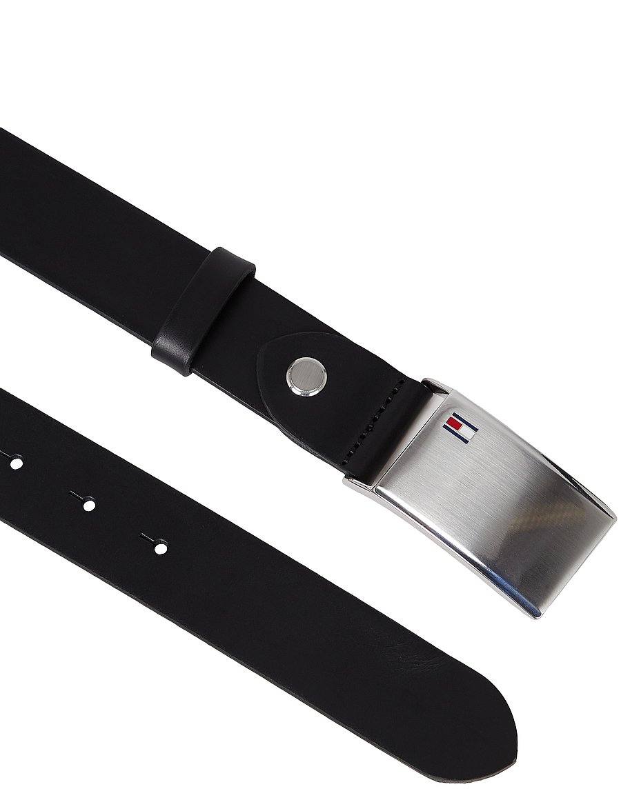 Tommy Hilfiger - TH PLAQUE BELT 3.5 ADJ - klassiset vyöt - black - 3