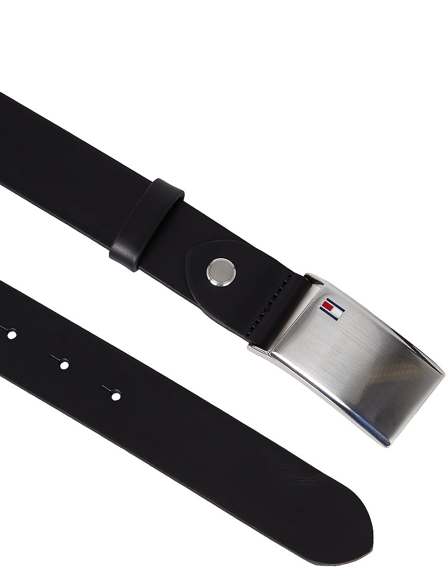 Tommy Hilfiger - TH PLAQUE BELT 3.5 ADJ - klassiset vyöt - black - 4