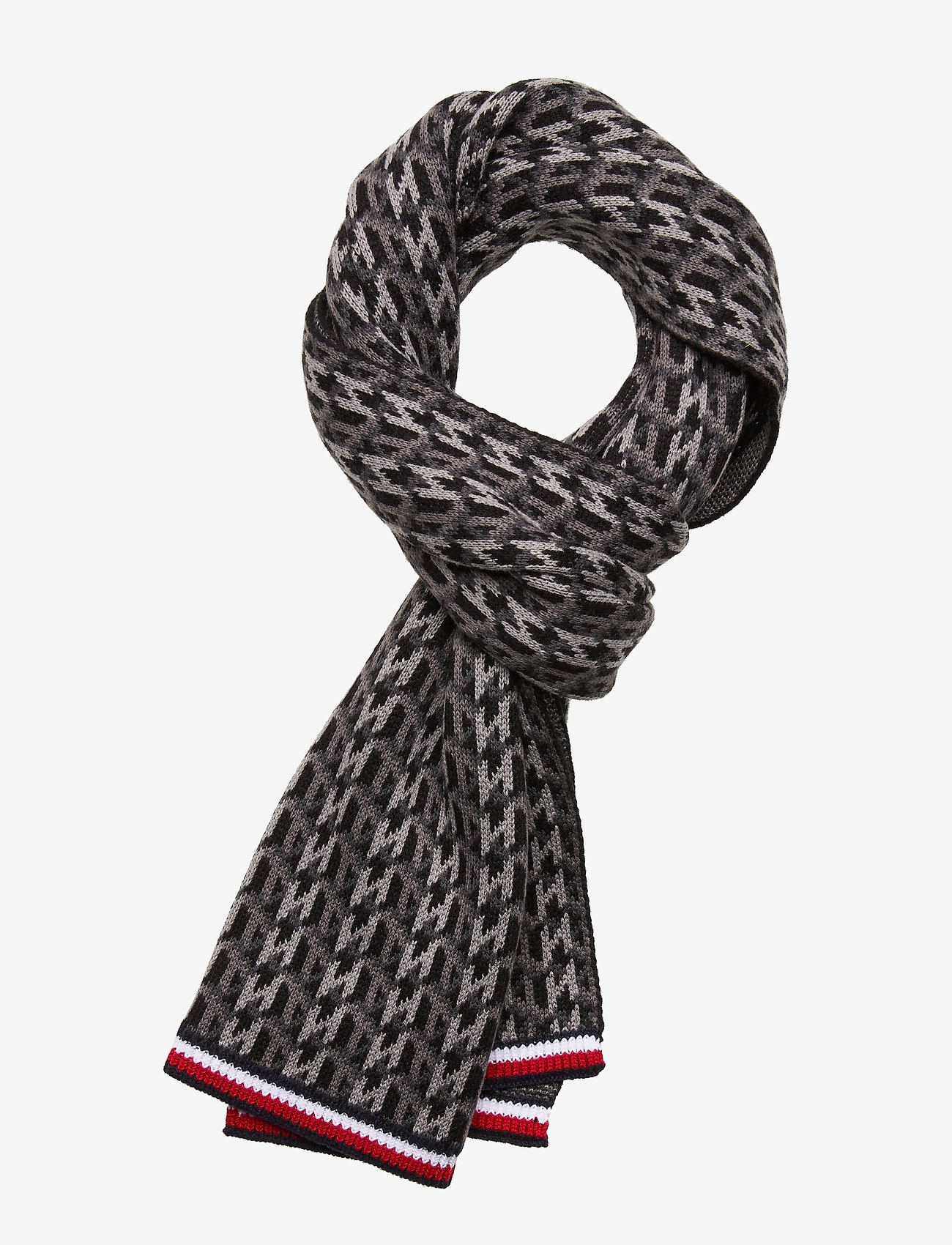 TH MONOGRAM KNIT SCA - GREY MIX