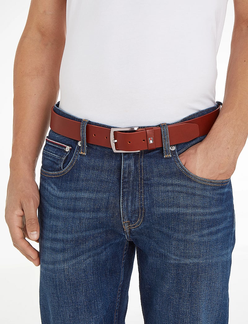 Tommy Hilfiger - NEW DENTON 3.5 BELT - classic belts - dark tan - 0