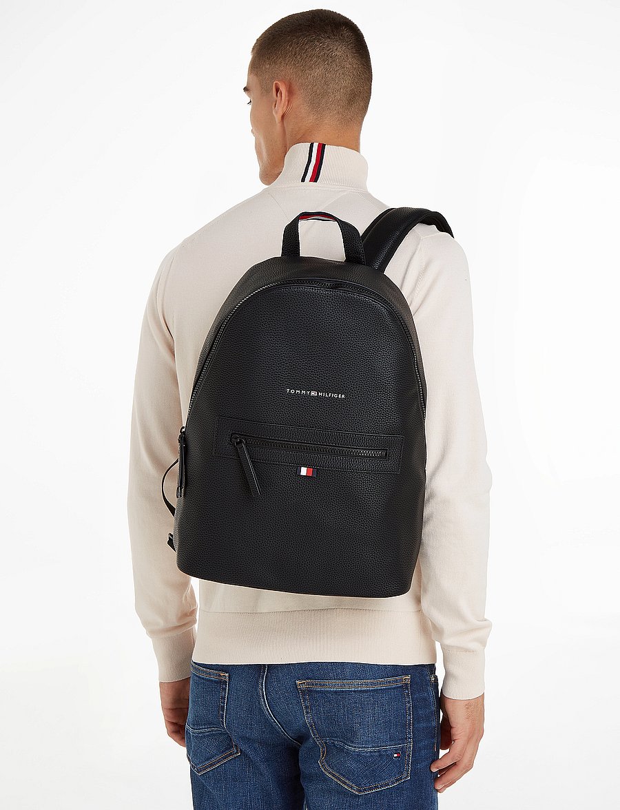 Tommy Hilfiger - ESSENTIAL PU BACKPACK - plecaki biznesowe - black - 0
