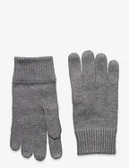 ESSENTIAL FLAG KNITTED GLOVES - MID GREY HEATHER