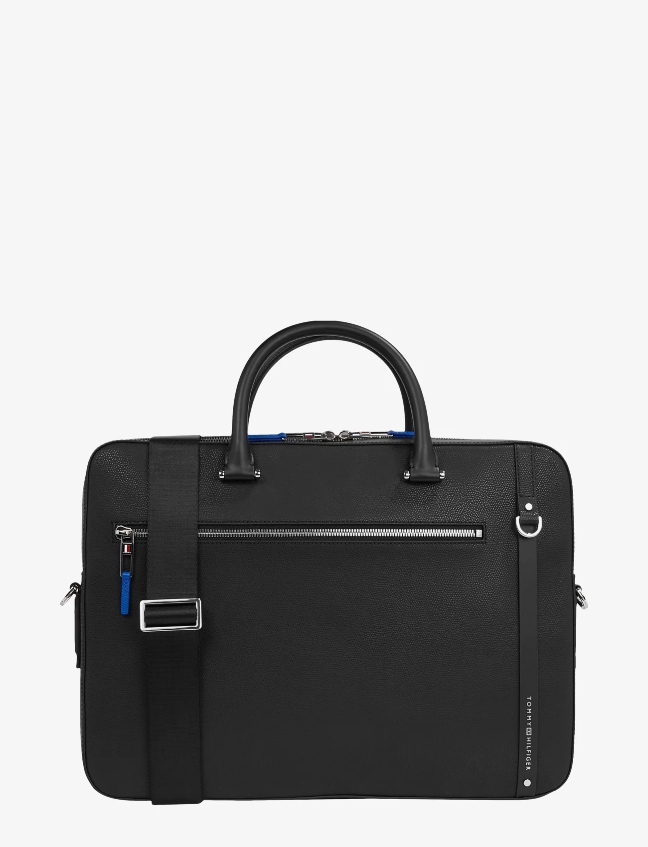 Tommy Hilfiger - TH BUS LEATHER SLIM COMPUTER - kompiuterių krepšiai - black - 0